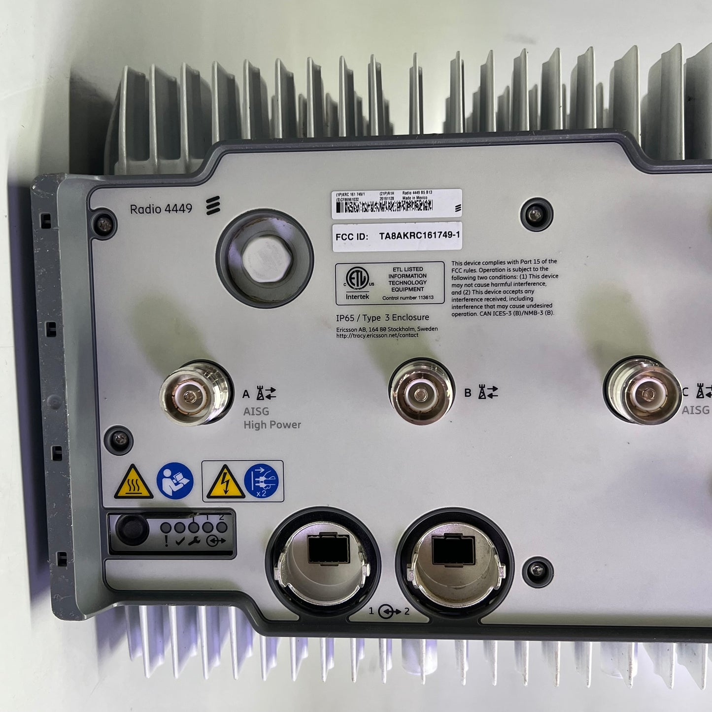 ERICSSON Fiber Optic Transceivers KRC 161 647/1 Radio 2218 B42B KRC161647/1 Gray