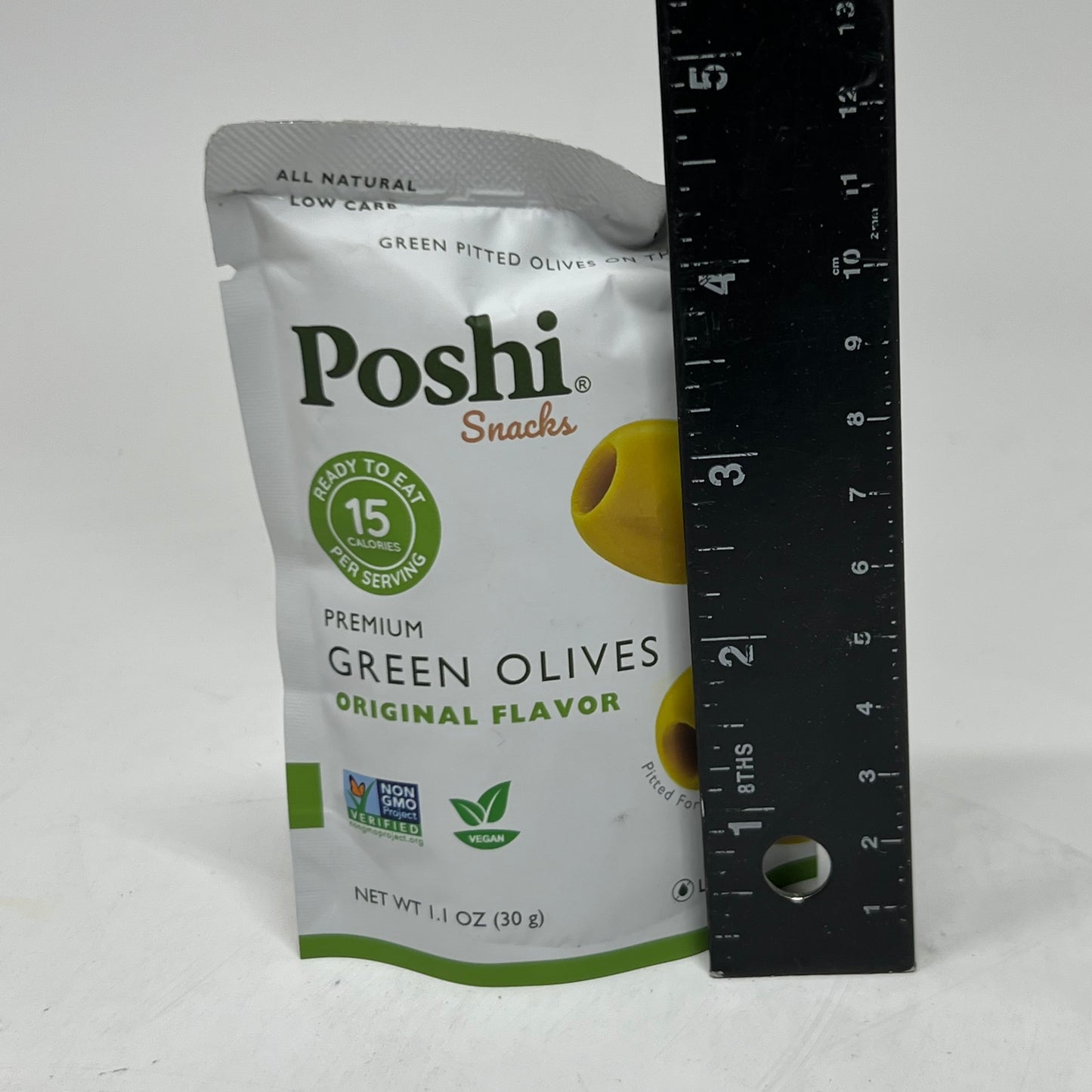ZA@ POSHI (10 PACK) Snacks Green Olives Original Flavor 1.1 oz. BB 09/27