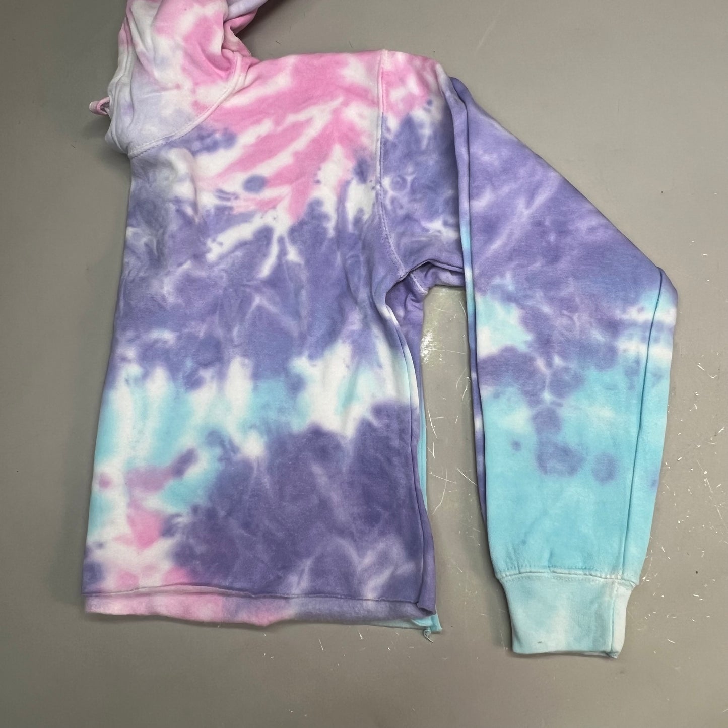 COLORTONE Sweat Shirt Crop Top Tie Dye Hoodie Women's Sz M Cotton Candy 8333