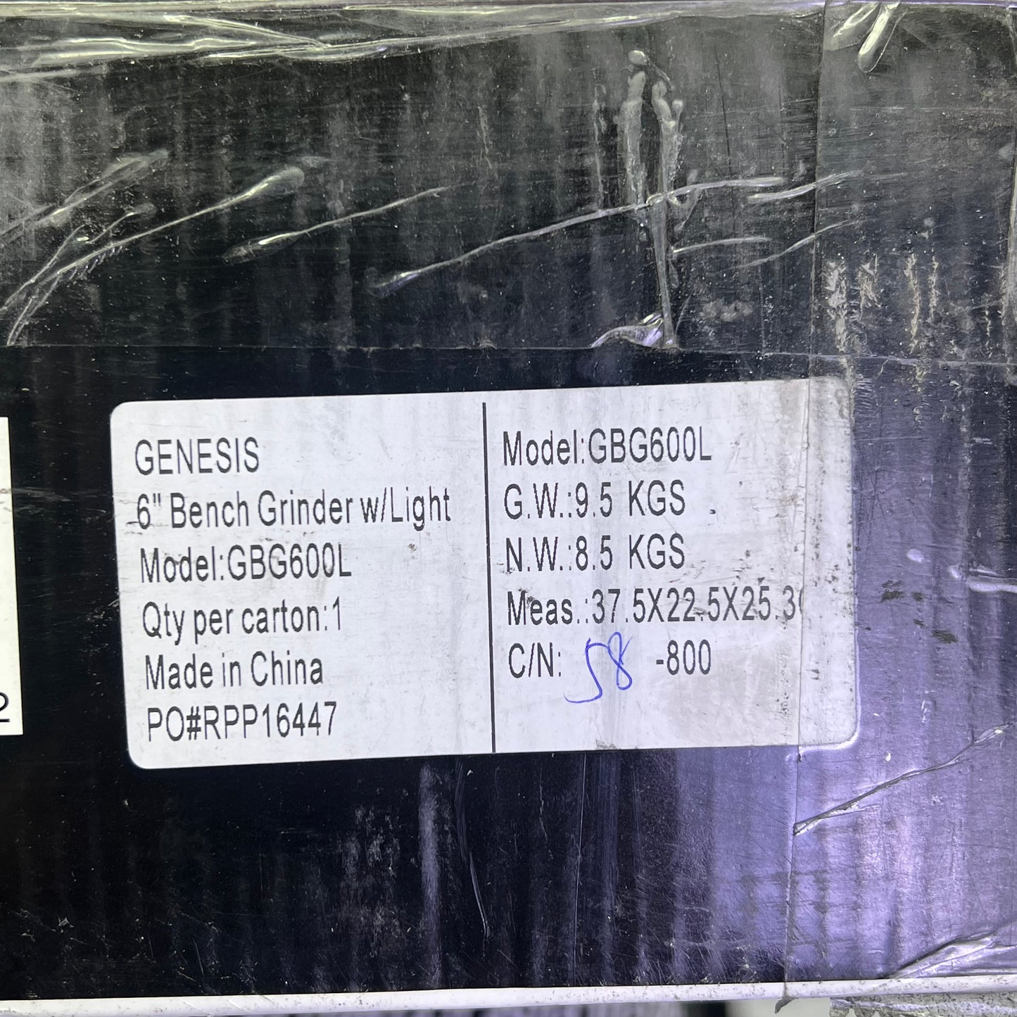 GENESIS Bench Grinder W/ Dual Flexible Lights & Eye Shield 1/2 HP Grey GBG600