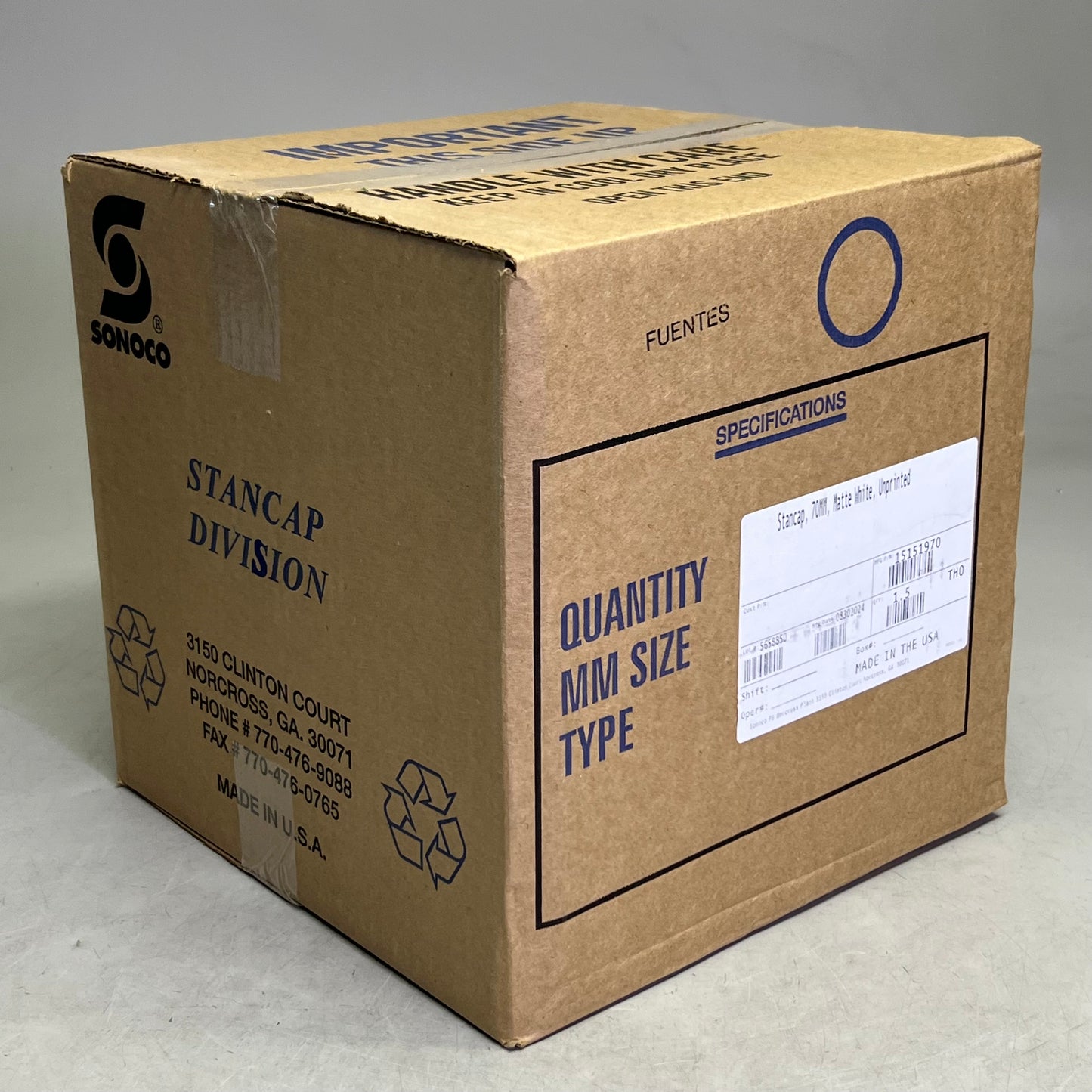 ZA@ STANCAP (1500 Pcs) Plain White Glass Cover Cap Sz 3"D x 0.8"H (New)