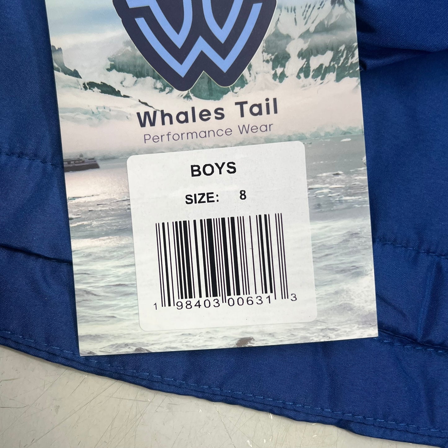 WHALES TAIL PERFORMANCE WEAR Fleece Lined Windbreaker Jacket Boy's Sz 8 Blue