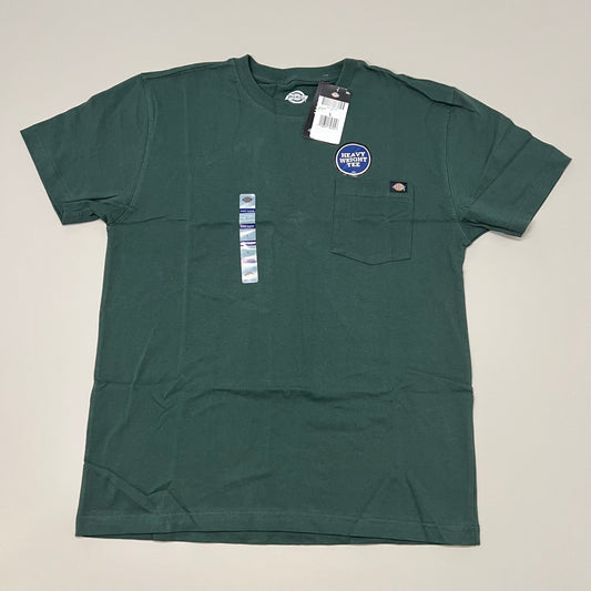 DICKIES Short Sleeve Heavyweight Classic Teeshirt Mens Sz L Hunter Green WS450HG