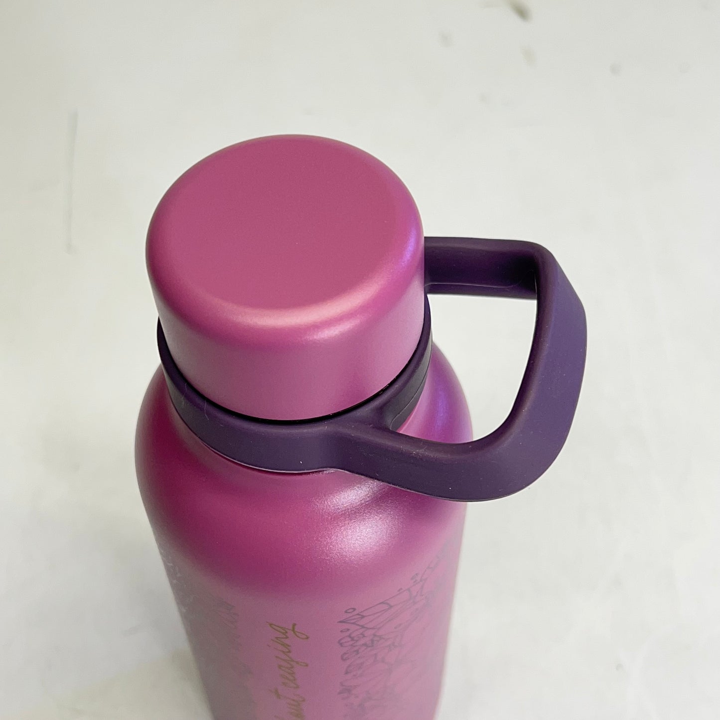 CHRISTIAN ART GIFTS Pray Floral Stainless Steel Water Bottle 24 Fl Oz Purple