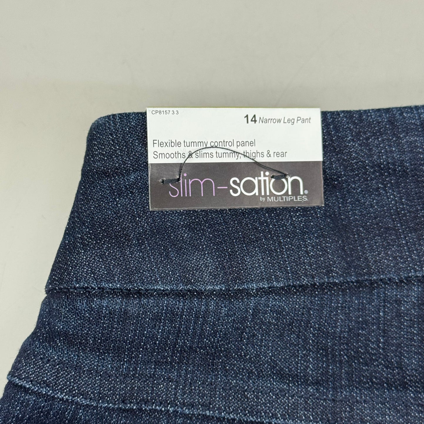 MULTIPLES Narrow Leg Pants Petite Women's Sz 14 Denim M2604P