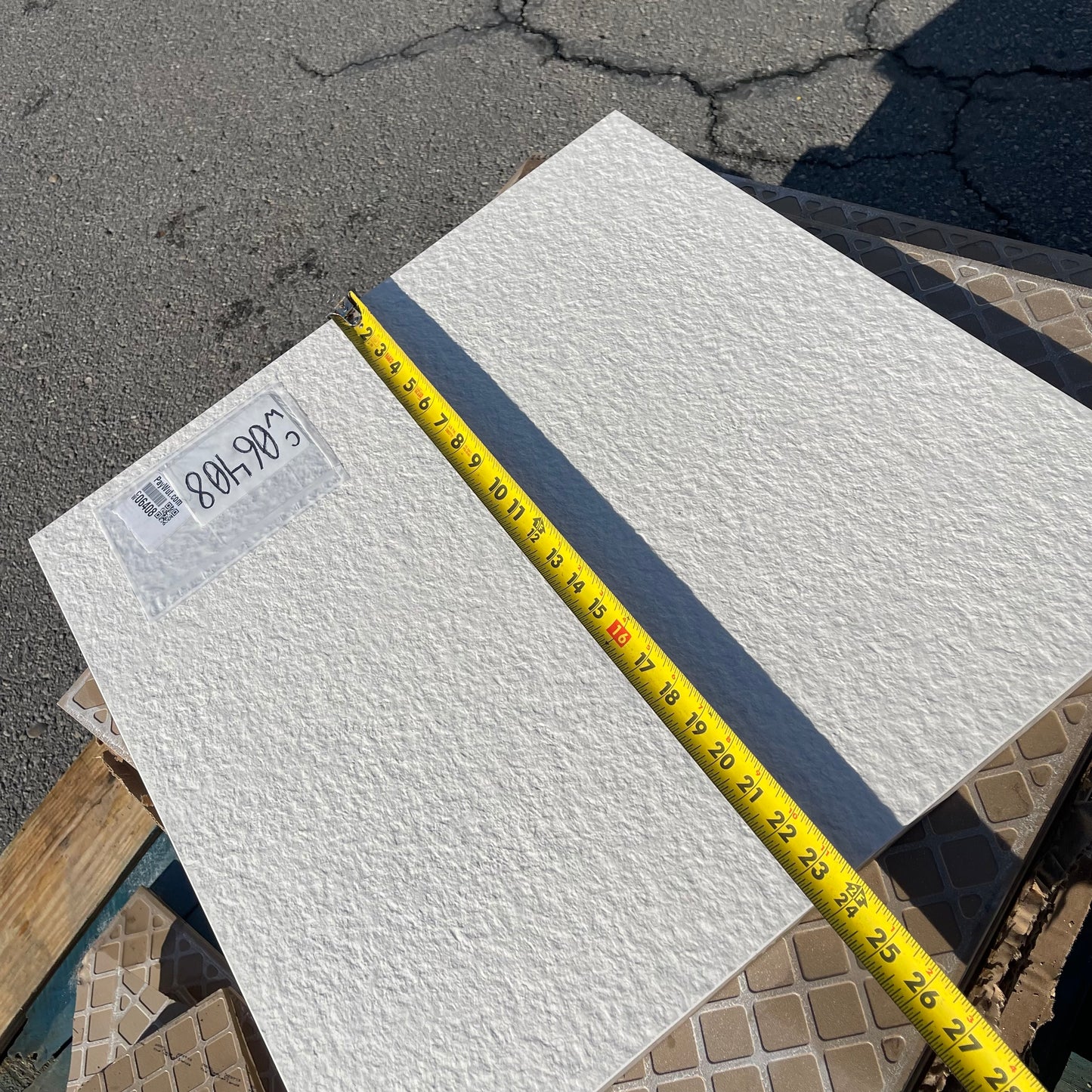 Z@ ROYAL MOSA Textured Porcelain Floor Tiles, White 23.5”x23.5” MADE IN NETHERLANDS (New, 18 Whole)
