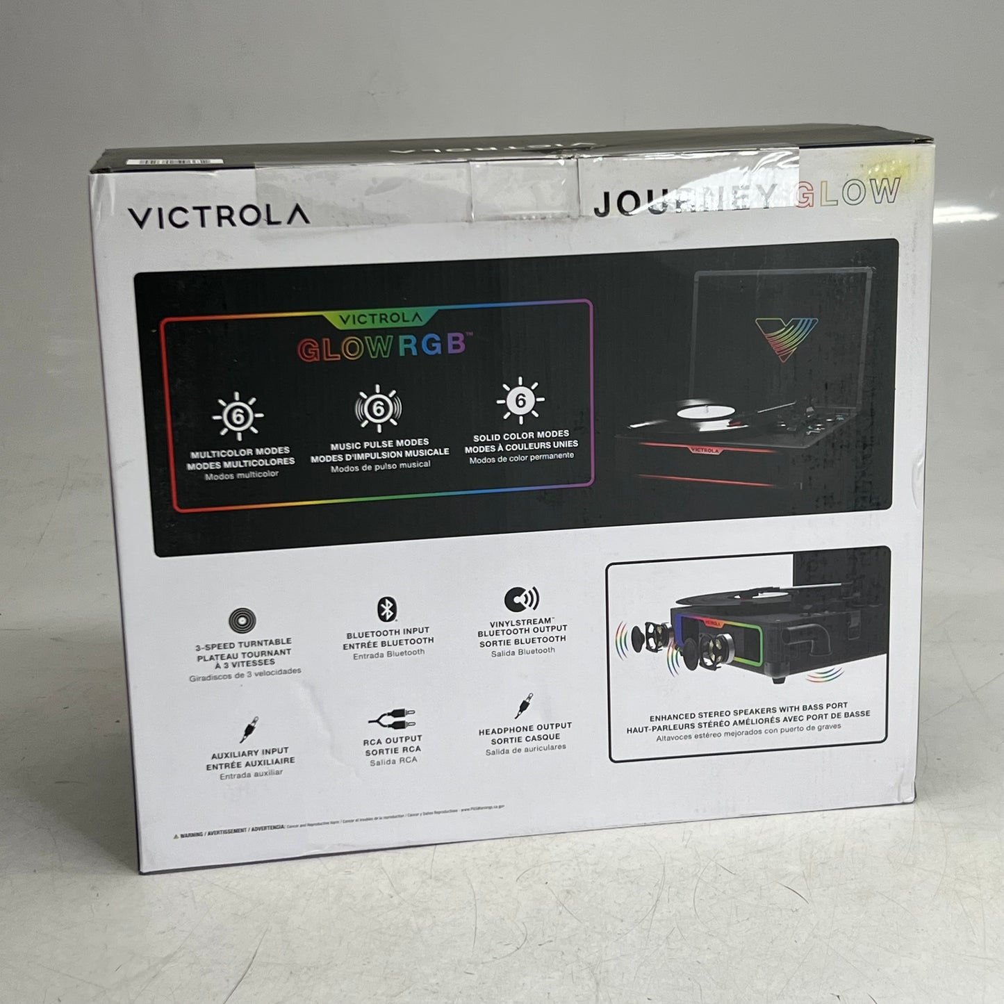 ZA@ VICTROLA Journey Glow Illuminated Suitcase Record Player, Black GK251402591 E