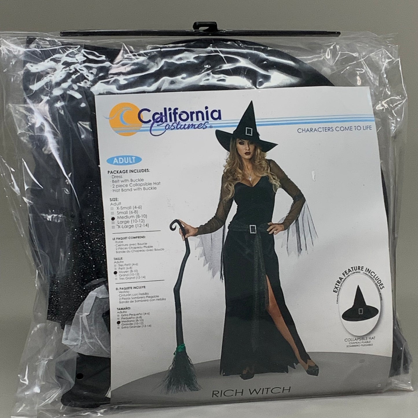 CALIFORNIA COSTUMES Women's Rich Witch Sz-M (8-10) Black 01440