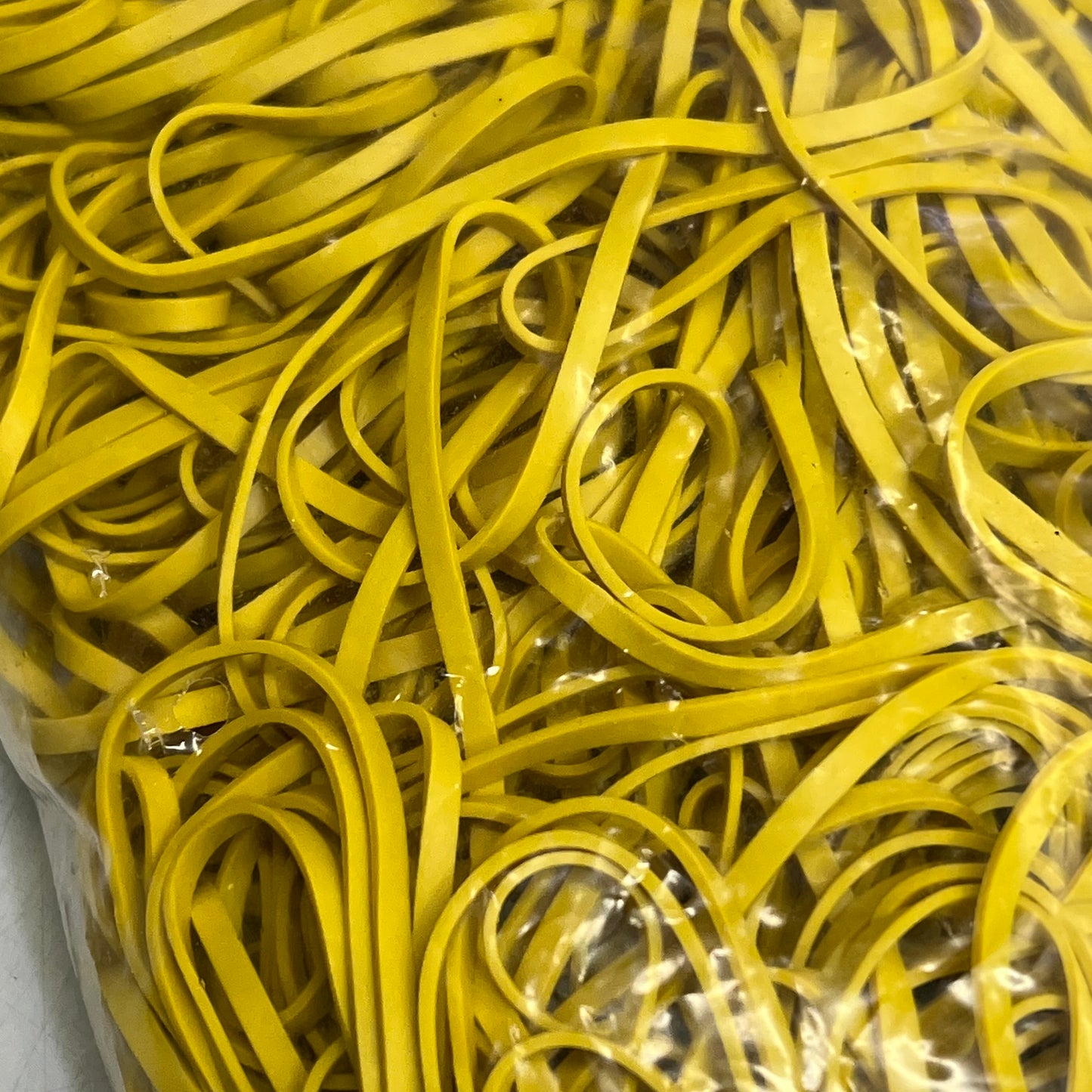 CWC  (1 LB BAG) Rubber Bands #33 1/2" x 1/8"  Yellow Crepe 230466