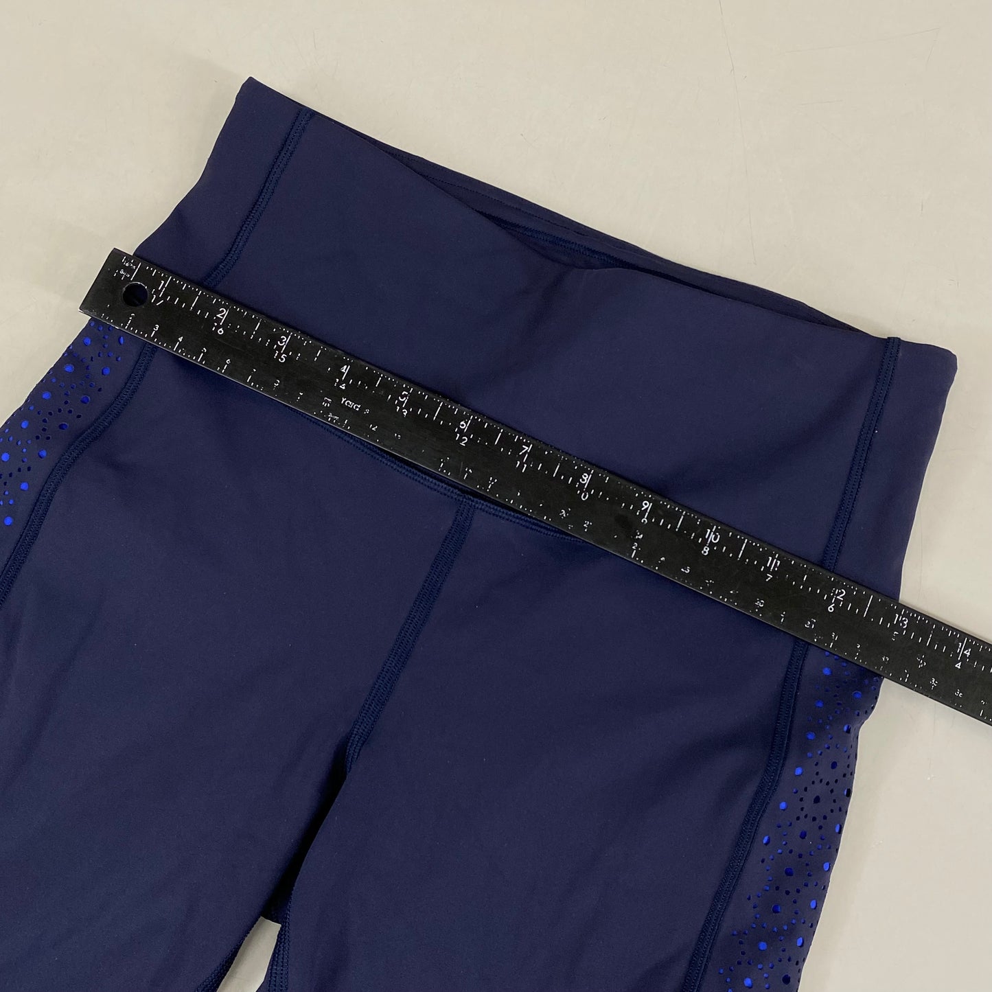 LULULEMON Heavyweight French Terry Pants Women's SZ 6 Navy Blue W/ Light Blue