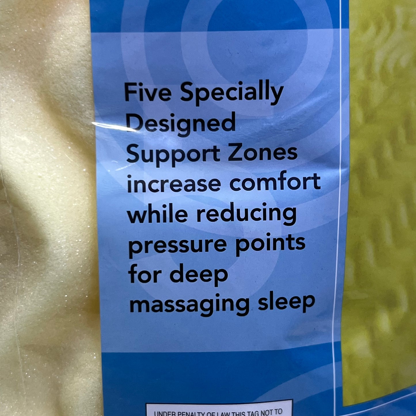 INDEPENDENT FURNITURE Foam Mattress Topper Twin Sz 33" x 72", Yellow