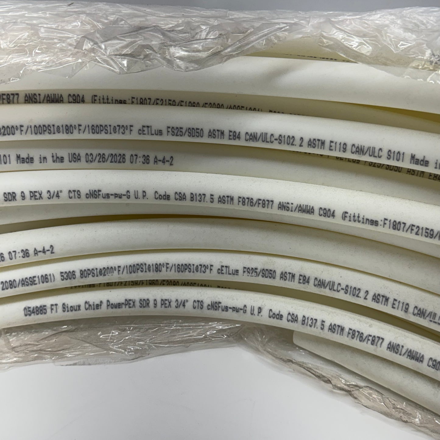 SIOUX CHIEF Powerpex Non-Barrier Pex-B Tubing Sz 3/4" x 300 ft, White 665X3W300