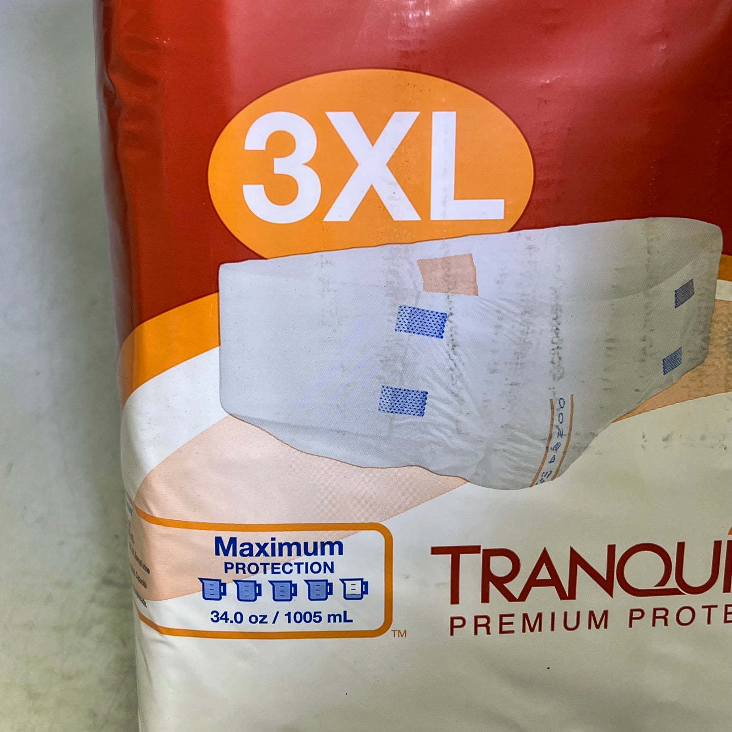 TRANQUILITY (4 PACK, 8 EACH) Bariatric Disposable Briefs Unisex 3XL White