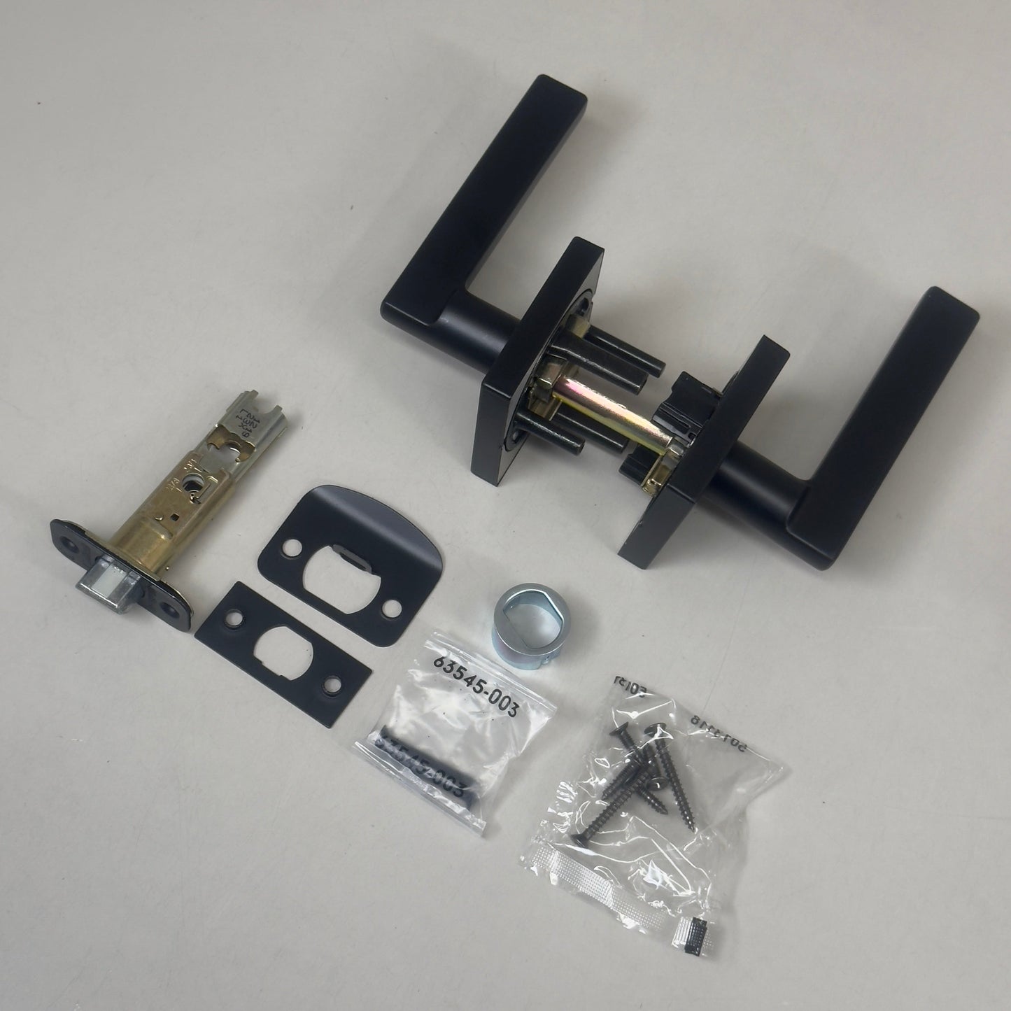 KWIKSET Halifax Passage Door Lever, Square Rose Matte Black 97200-871