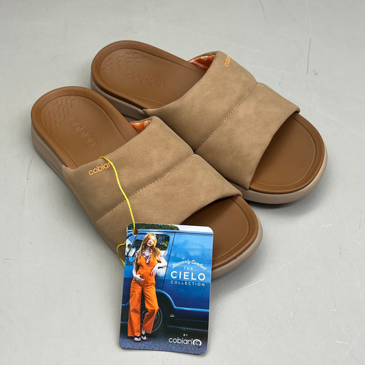 COBIAN Tolula Slide Enhanced Cushion Suede Strap Women's Sz 10 Tan TOL24-230-10