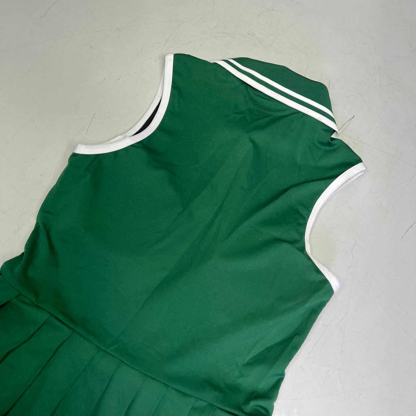 CHARMO Tennis Polo Dress Pleated Skirt W/ Shorts Women's Sz M Grass Green