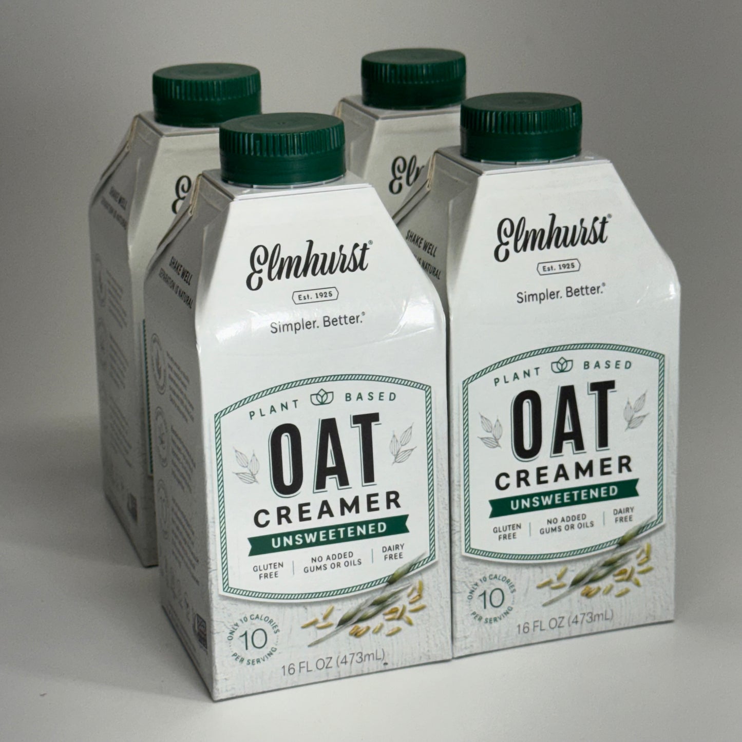 ELMHURST (4 PACK) Elmhurst Unsweetened Oat Creamer 16 fl oz. BB 11/26