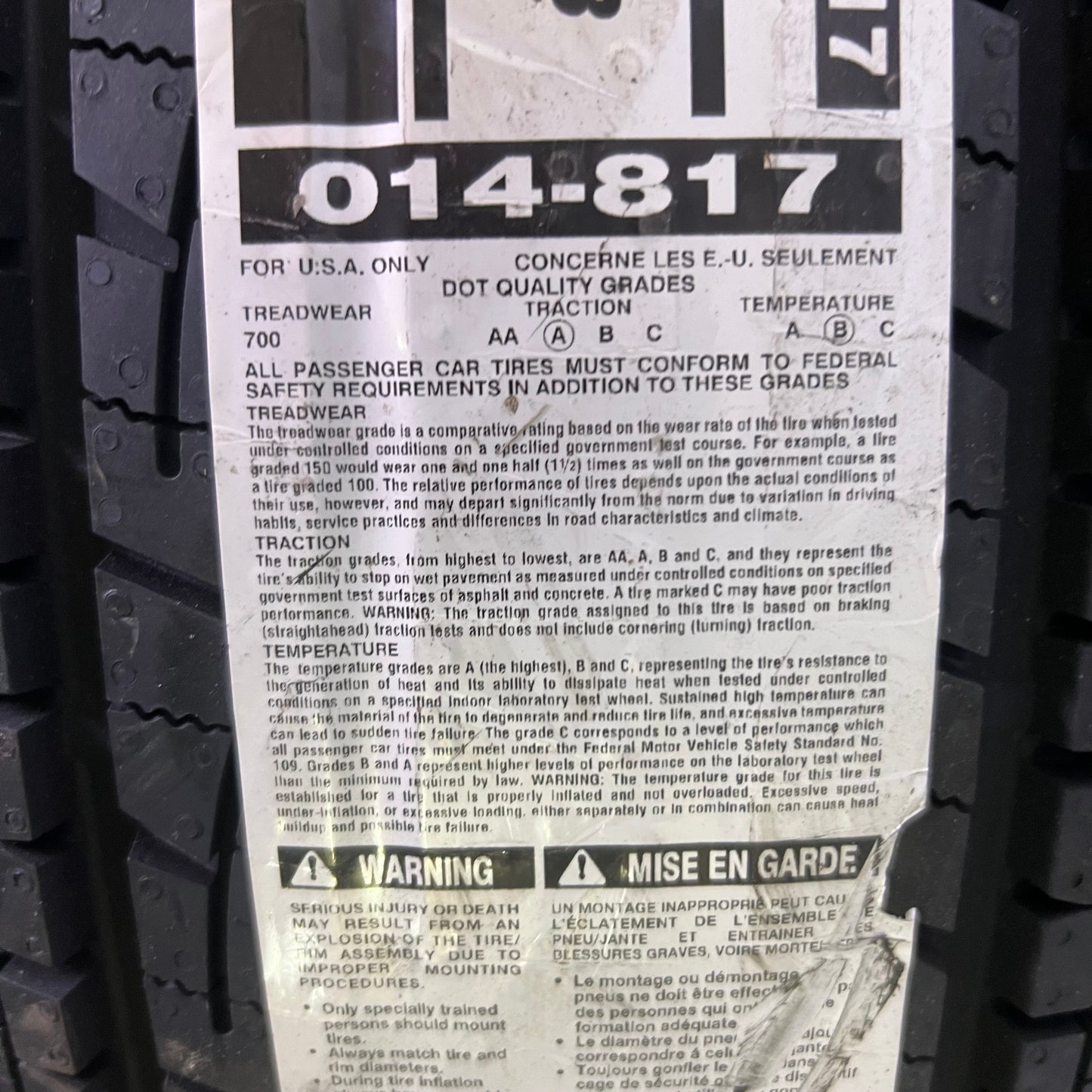 FIRESTONE Destination LE3 Tire 235/70R16 106T Black Dot 4E9C94, 014-817