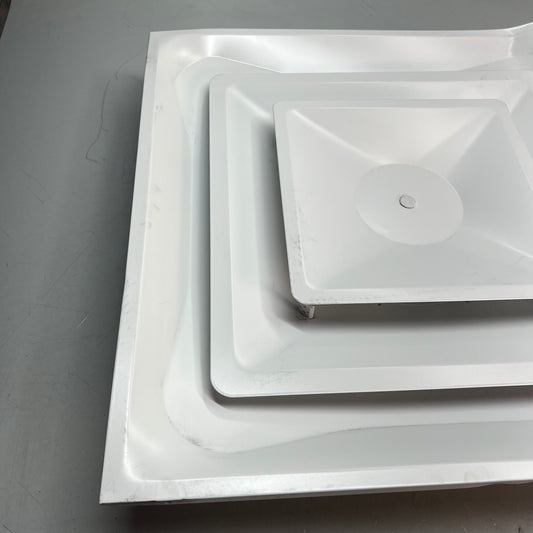 ZA@ ZORO SELECT Steel Square 2 Cone Diffuser 6" White 4MJU2 (As-Is) Dented