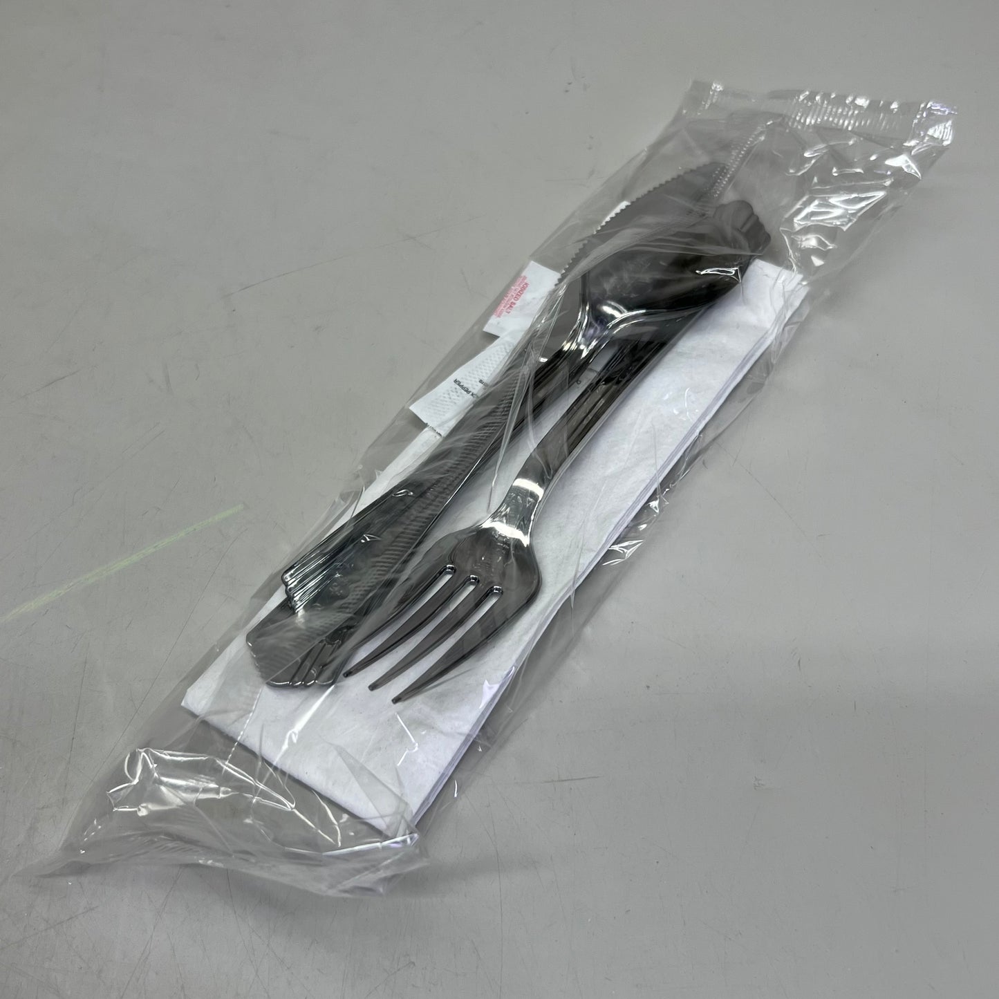ZA@ WNA (250 PACK) Cutlery Reflections Wrapped Stainless Steel Look Heavy Weight Plastic Chrome KHRF63521