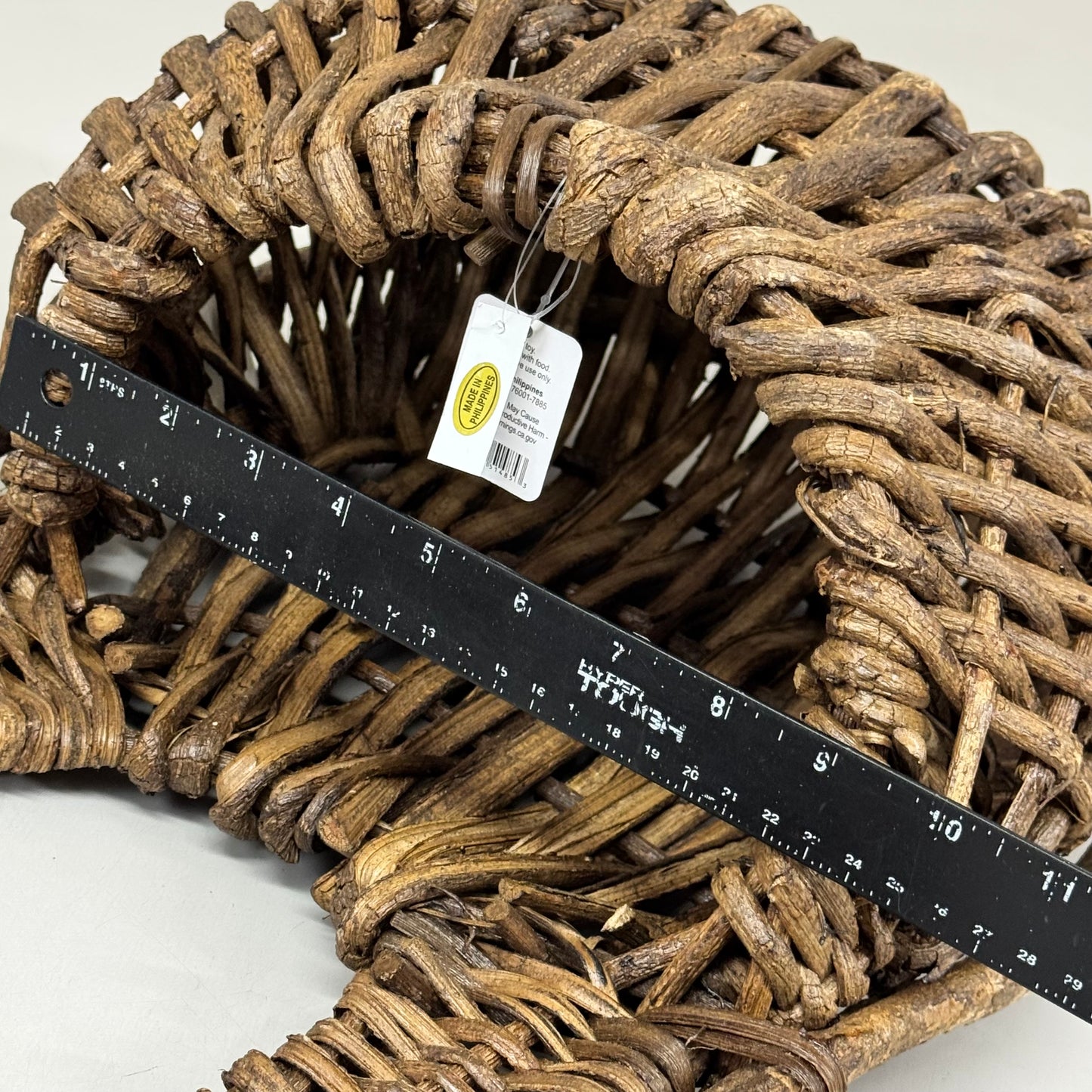 RAZ IMPORTS Vine Wall Basket Wall Decor 15.5" L X 7.5" W X 27" H Brown 4421038