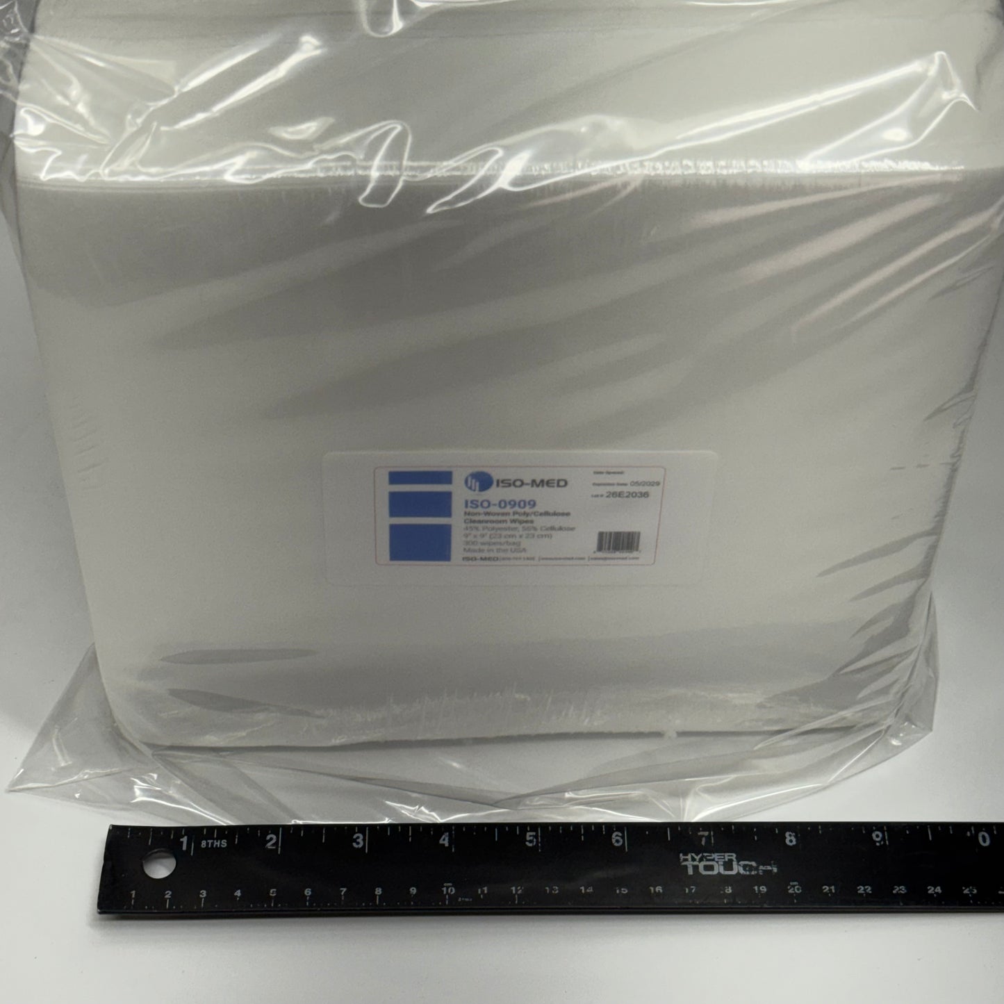 ISO-MED (3000 Wipes) Non-Woven Poly/Cellulose Cleanroom Wipes Sz 9" x 9" ISO-0909