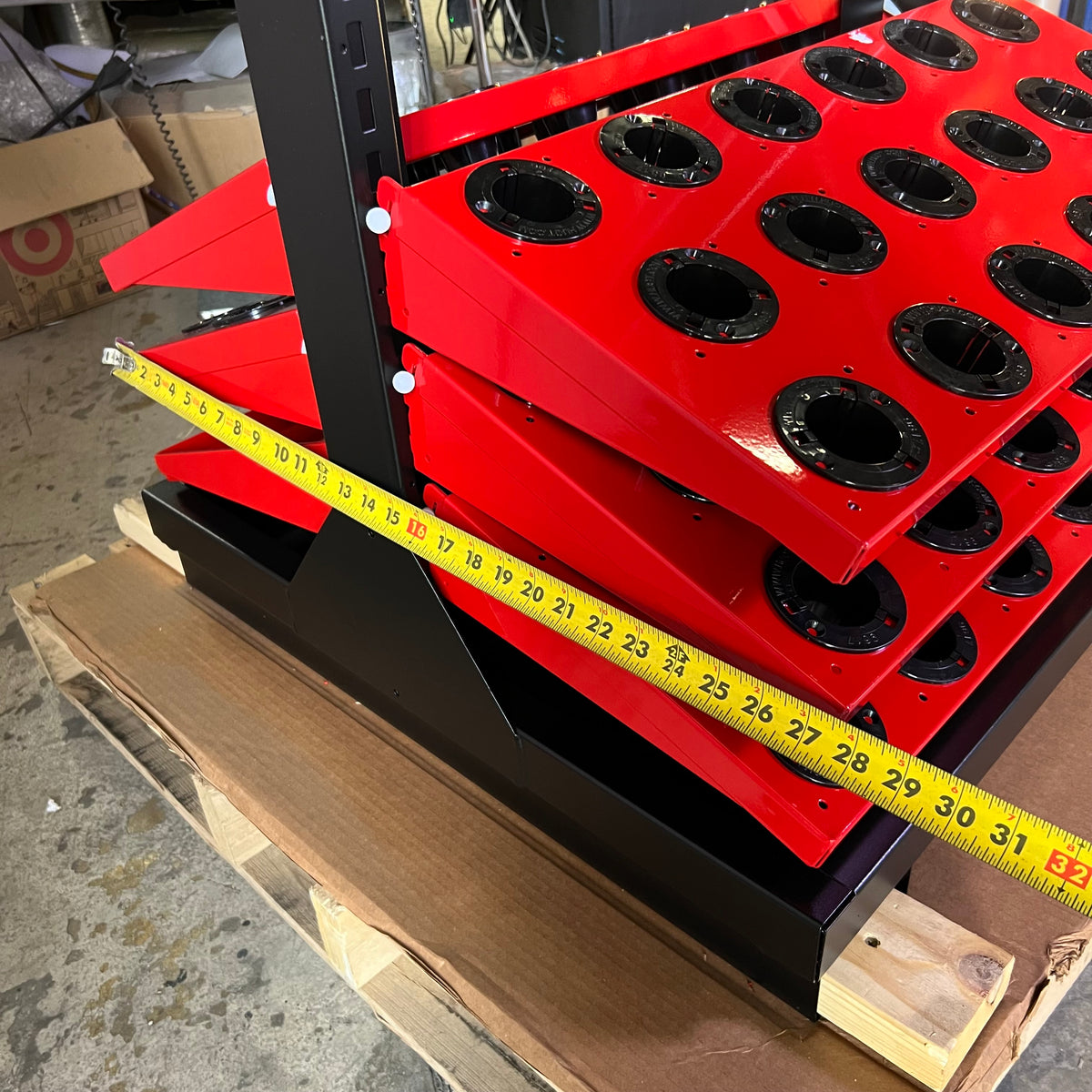 HUOT Toolscoot Tree for 40 Taper Cnc Holders Sz 27"W x 27.5"L x 50"H - Black & Red
