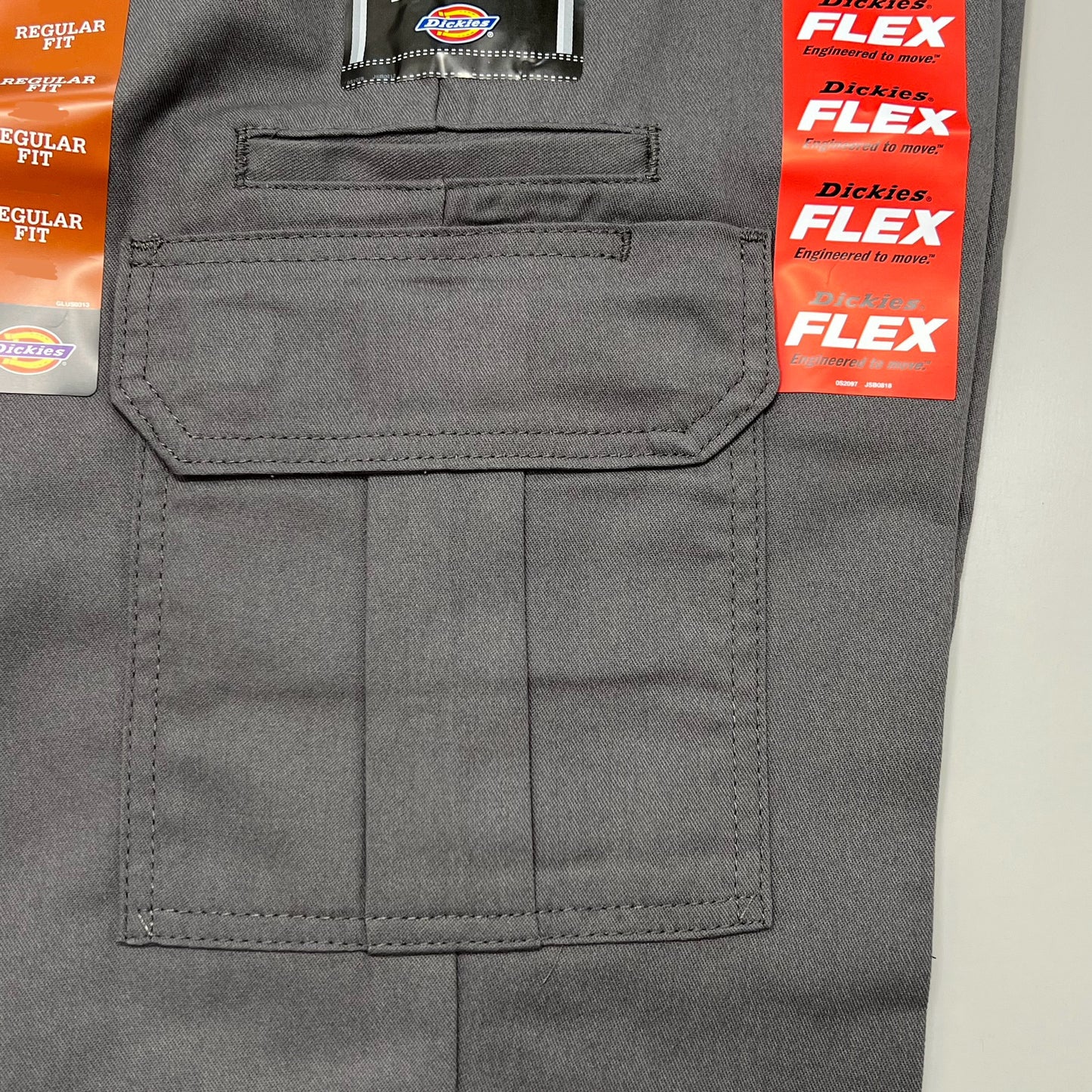 DICKIES Flex Regular Fit Cargo Straight Leg Pant Men's 32X32 Gravel Grey WP595VG