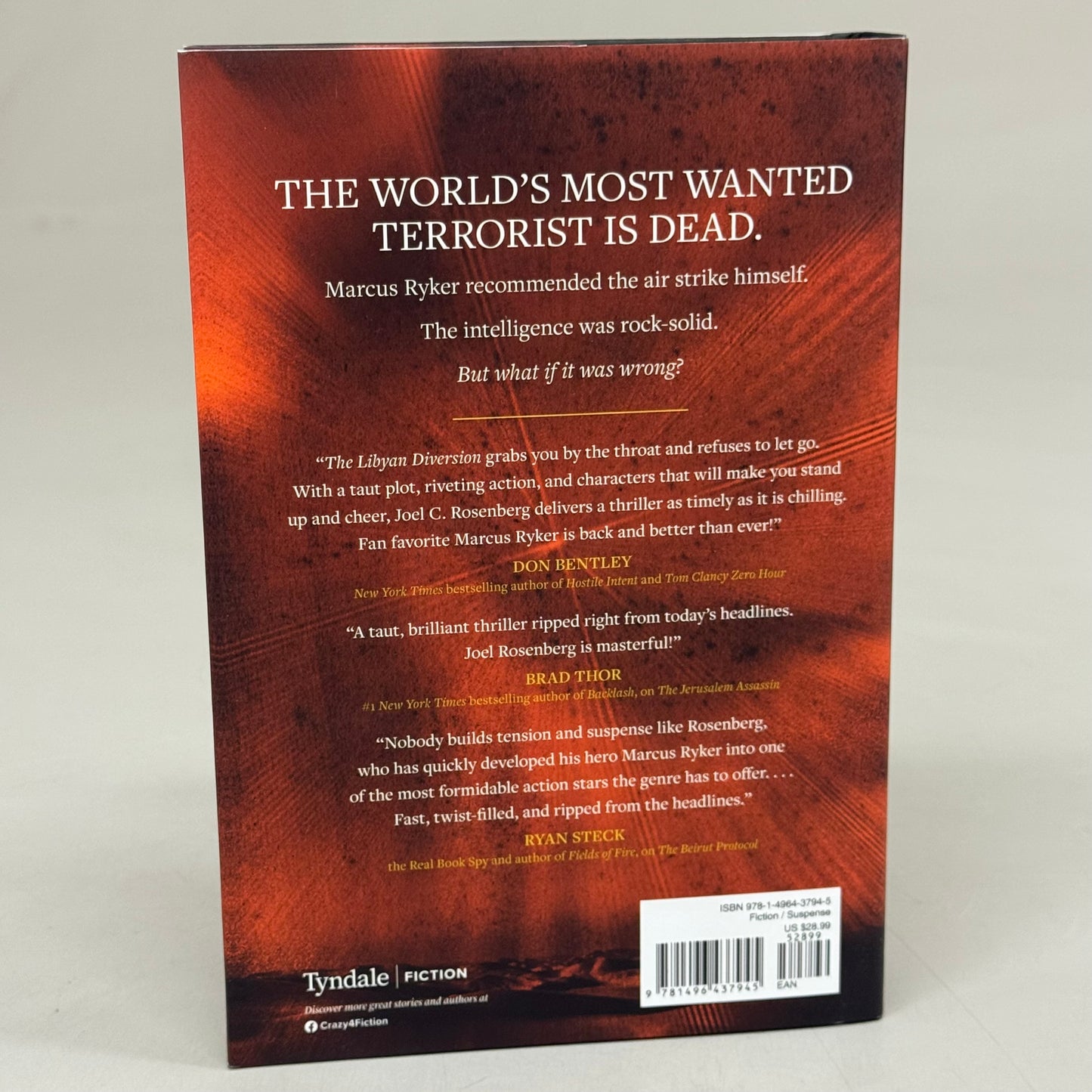 TYNDAL Joel C. Rosenberg The Libyan Diverson A Marcus Ryker Novel 480 Pages