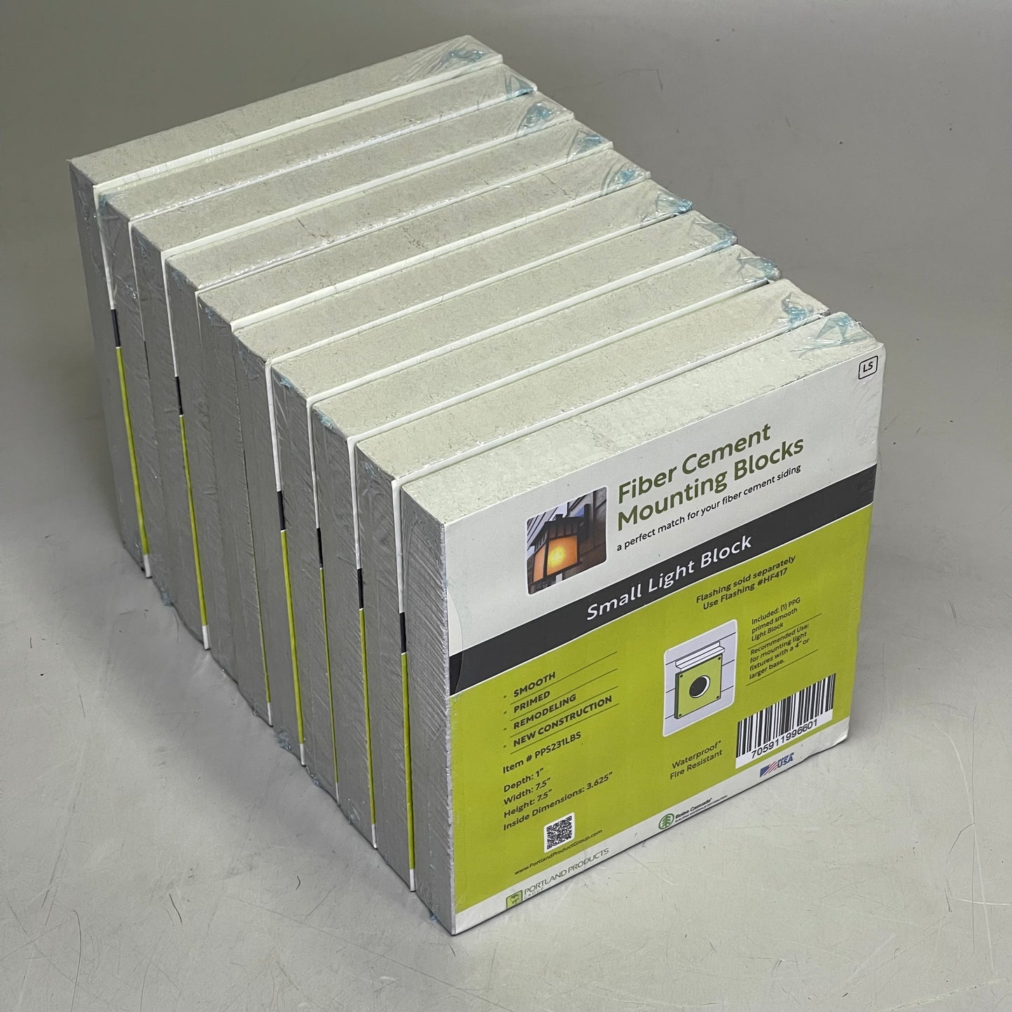 PORTLANDPRODUCTS (10 PACK) Primed Smooth Small Light Block O/D 7.25" x 7.25" x I/D 3-5/8" Grey PPS231LBS