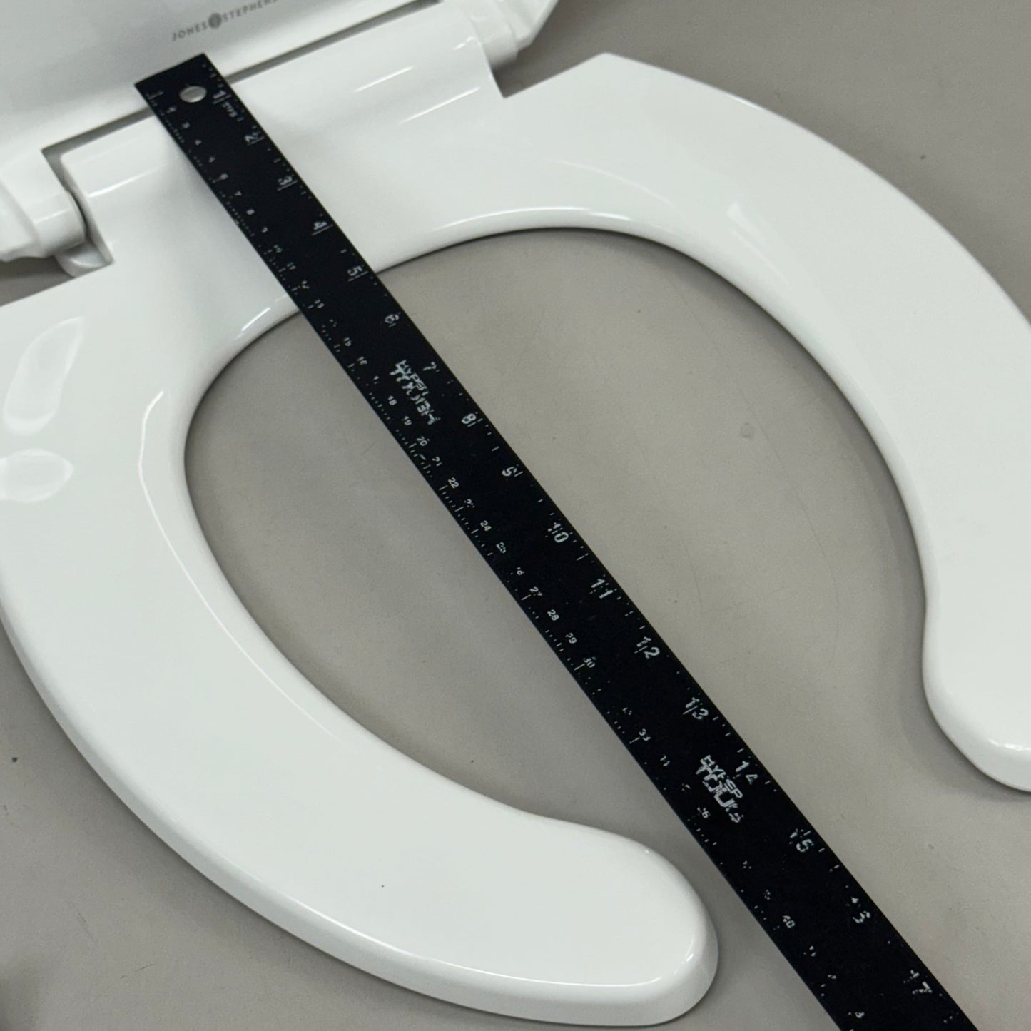 JONES STEPHENS Slow Close Premium Plastic Toilet Seat 16 1/2" White C1606OS00