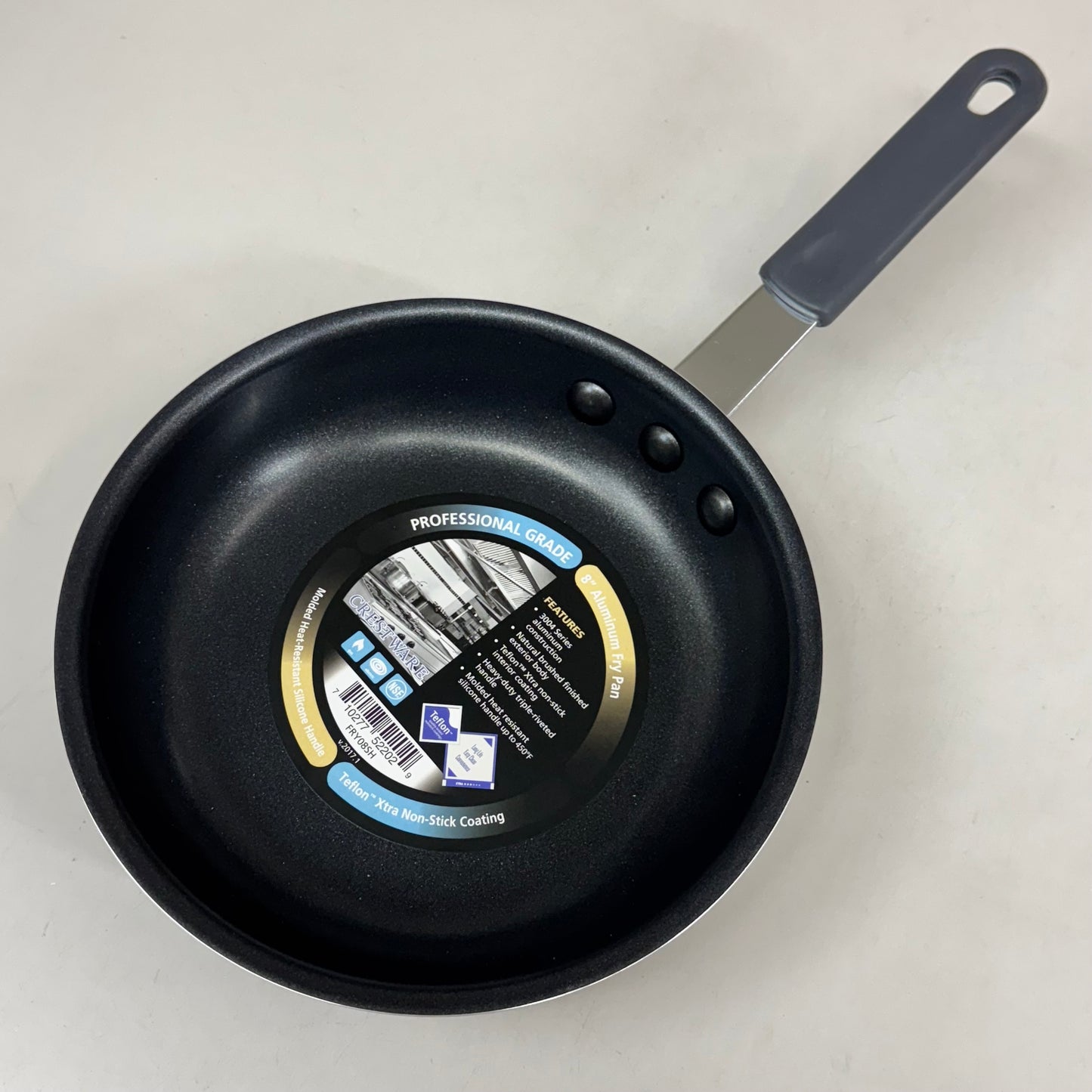 CRESTWARE (2 PACK) Teflon Xtra Non-Stick Coating Fry Pan Black/Chrome FRY08SH