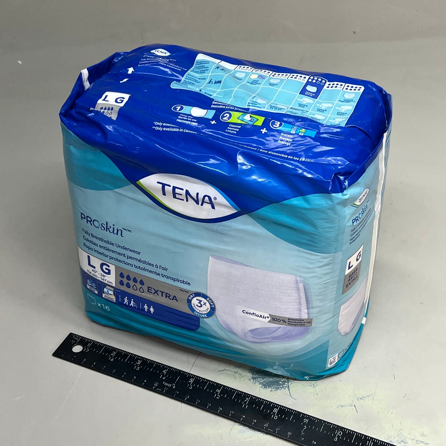 TENA (2 PACK) Proskin Fully Breathable Adult Diaper Unisex Sz L White 37959-10