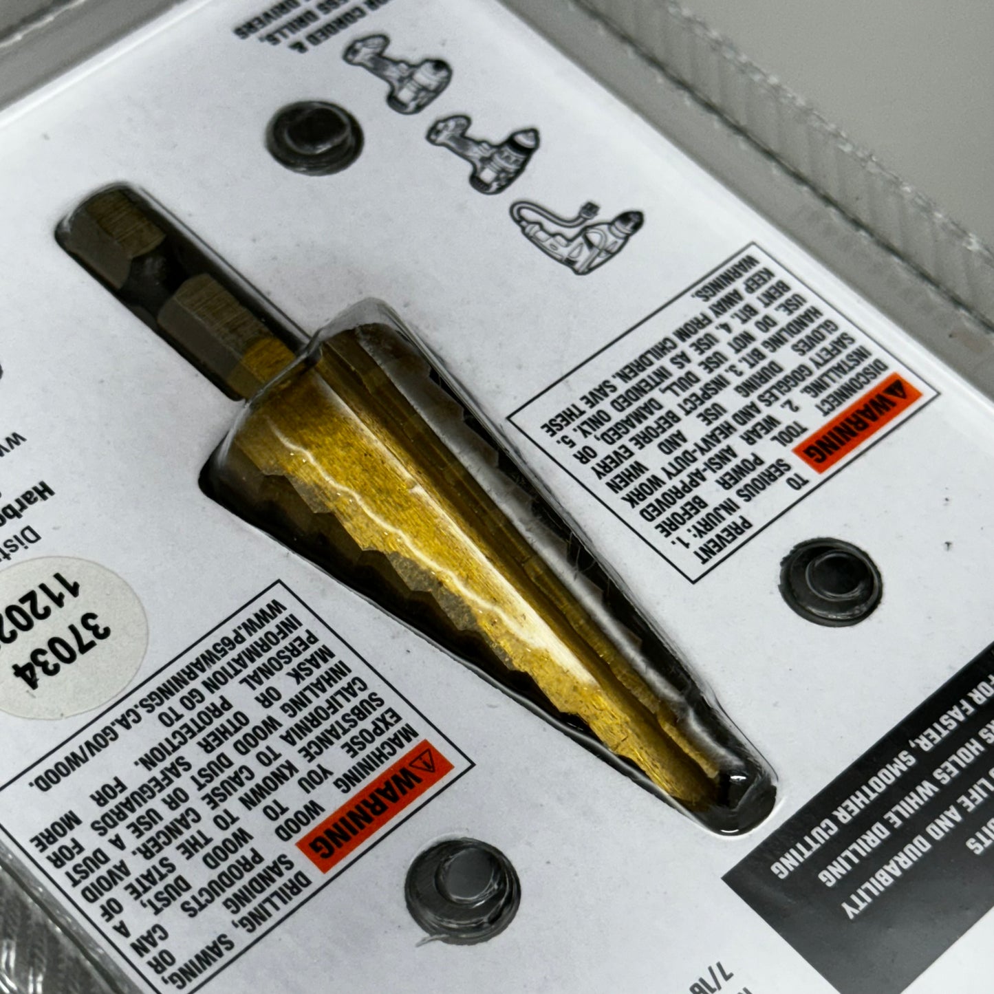 WARRIOR (2 PK!) Titanium Step Drill Bit 1PC 1/4" -3/4" 44460