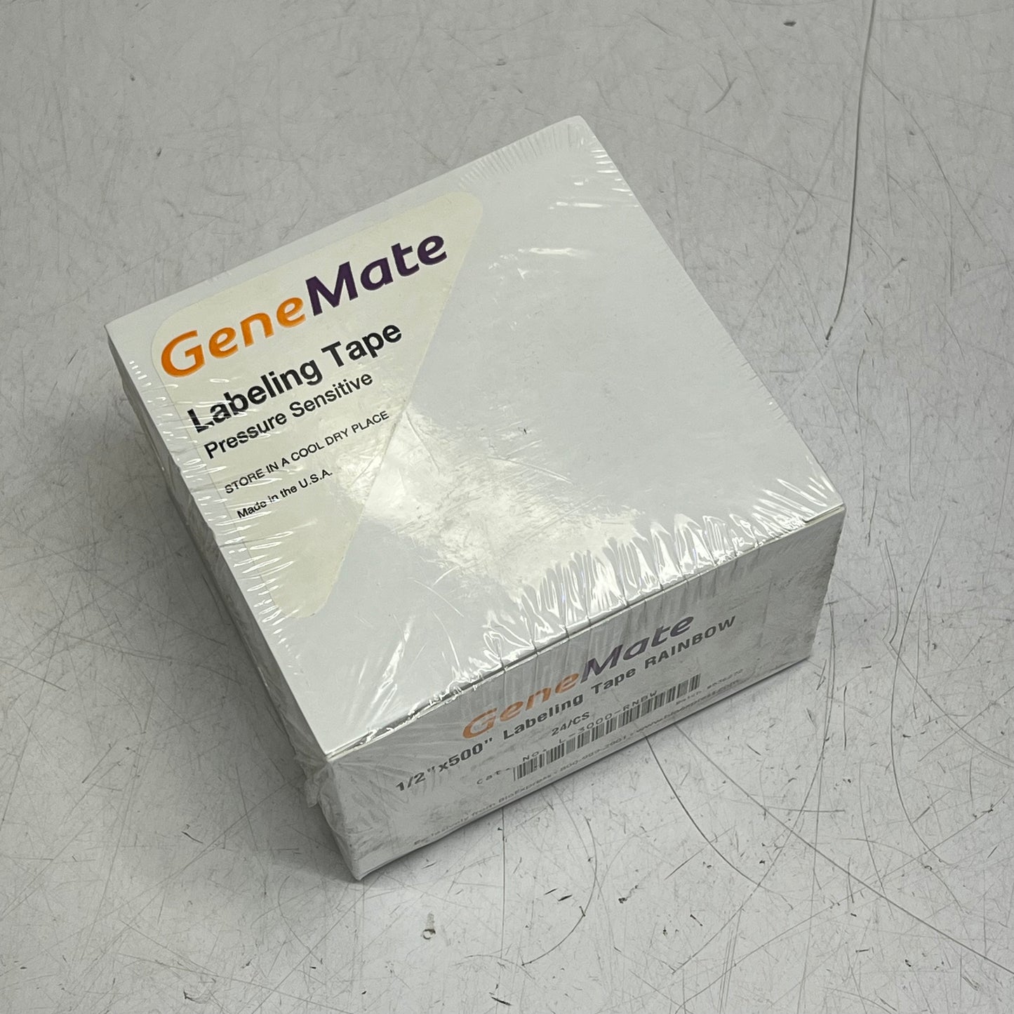 GENE MATE (24 PACK) Labeling Tape Extremely Durable  1/2"x500" Rainbow L-3000