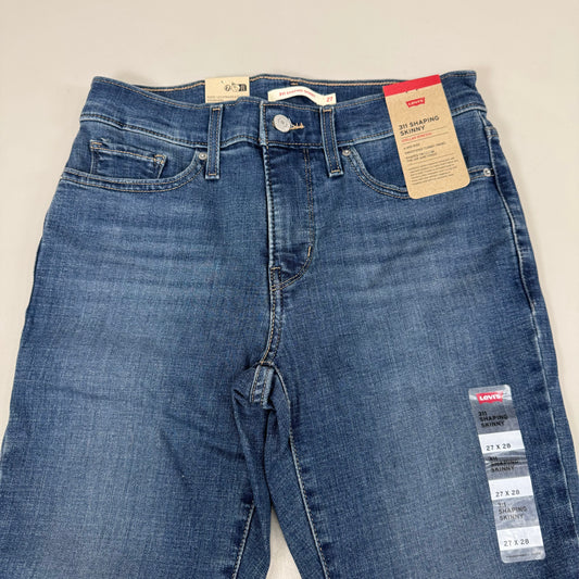 LEVI'S 311 Shaping Skinny Stellar Stretch Mid Rise Women's Sz 27x28 Lapis Gallop