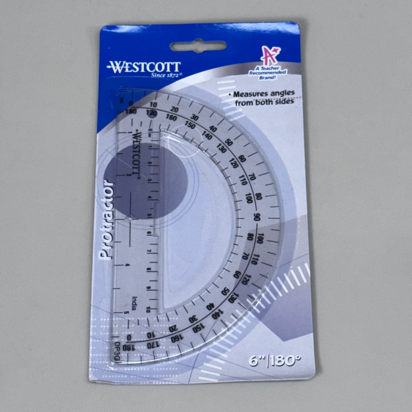 WESTCOTT (12 PACK) Easy to Read Protractor 6" 180 Degree Plastic Clear 11200