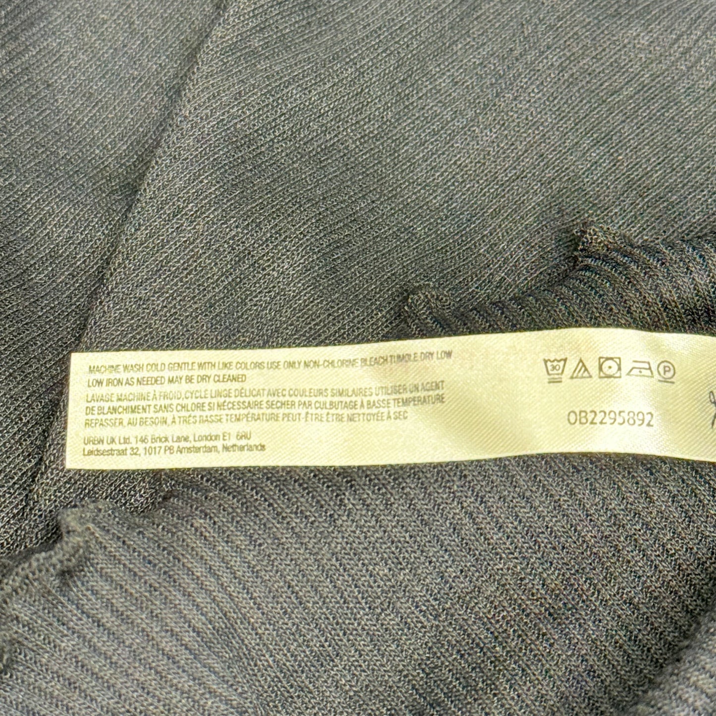 FREE PEOPLE Close To Home Layering Top With Ribbed Texture Sz Xs-Black 101734952