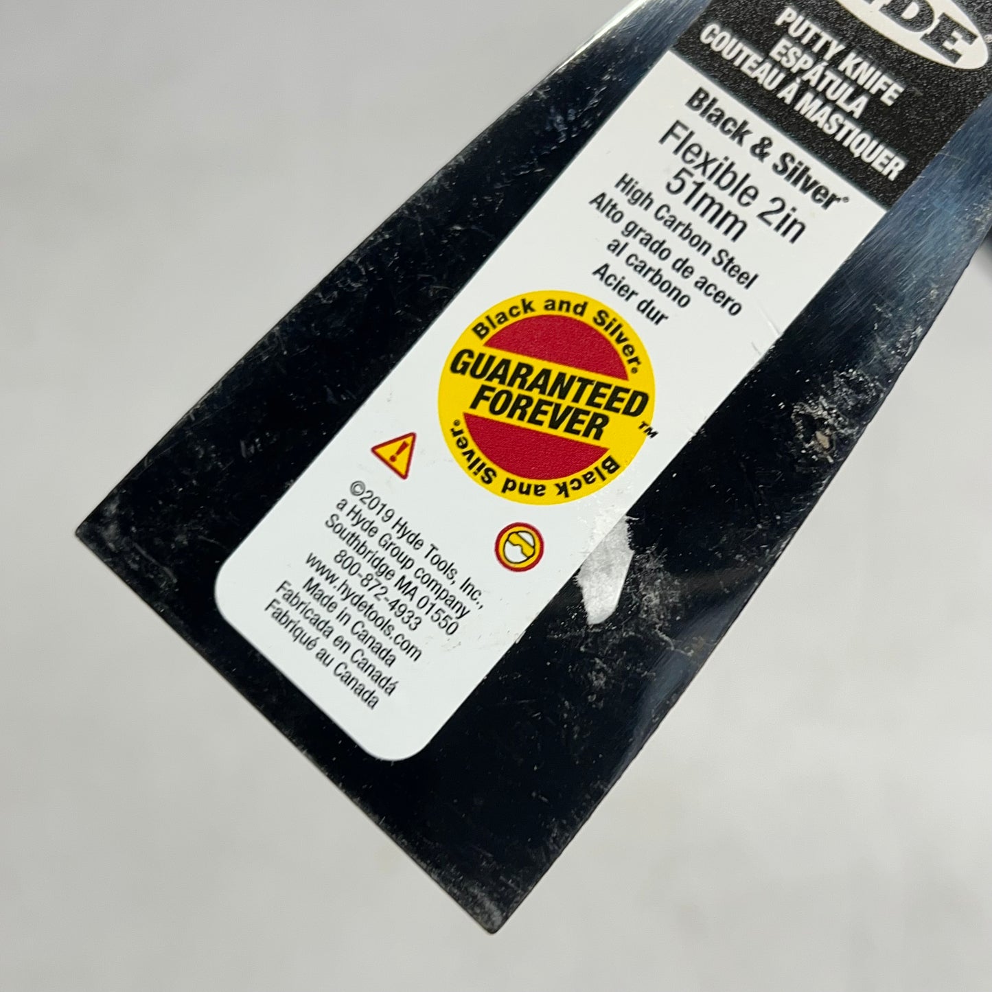 HYDE (2 PACK) Flexible Putty Knife High Carbon Steel Blade 2" Black/Silver 02250