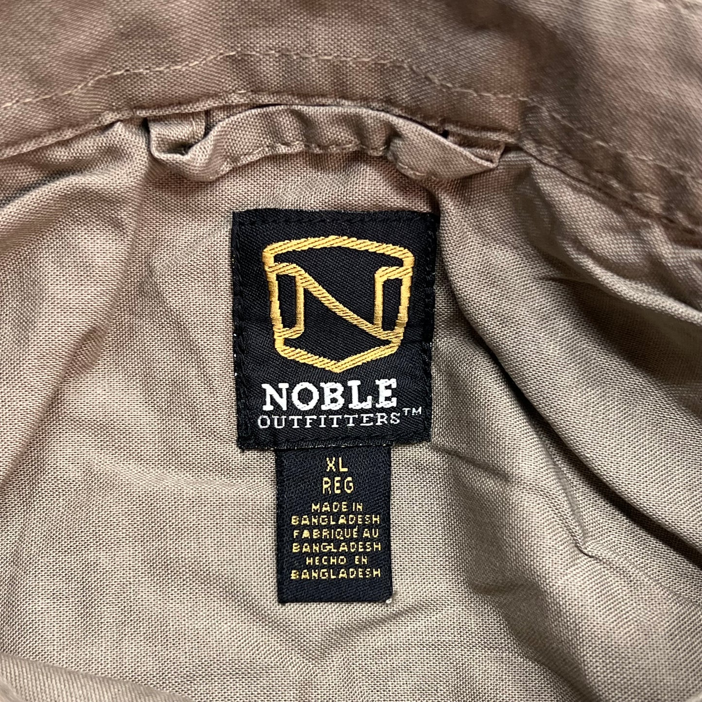 NOBLE OUTFITTERS Short Sleeve Weathered Work Shirt Men's Sz XL-R Khaki 12005