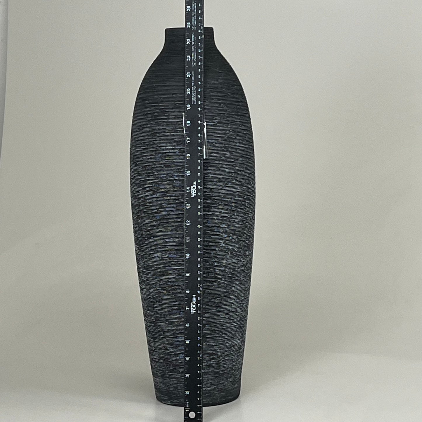 BETTER HOME & GARDENS Textured  Matte Durable Ceramic Floor Vase 24" Black