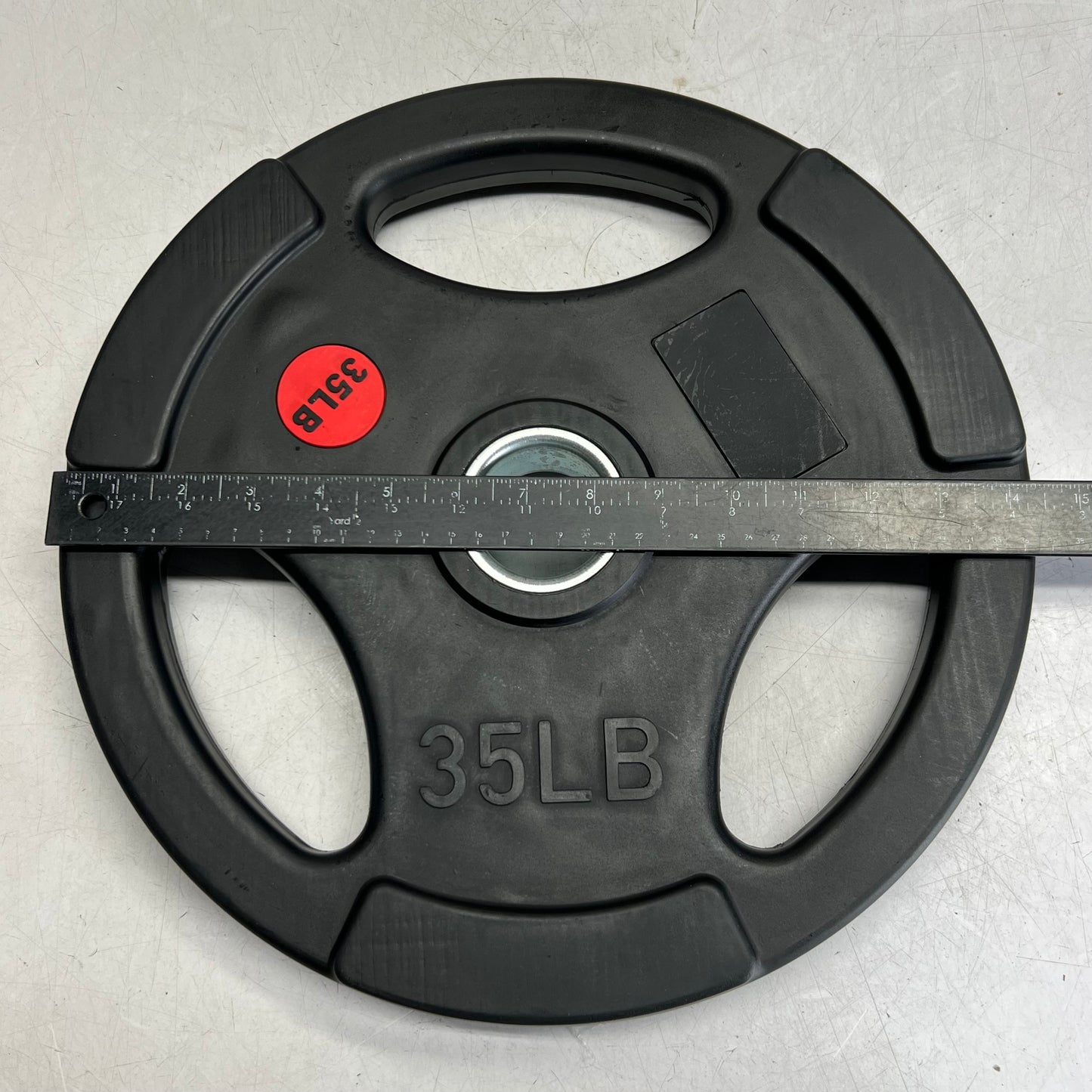TRI-GRIP Single Rubber Plate 35lb, Black