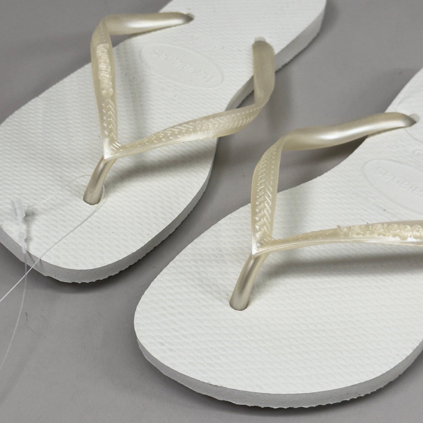 ZA@ HAVAIANAS High Quality Rubber Slim Flip Flops Non-Slip Women's 7/8 White 400030 C