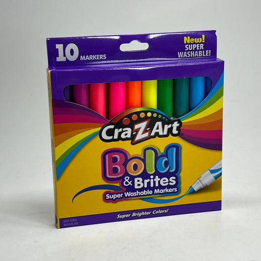 CRA-Z-ART (10 PACK) Bold & Brites Super Washable Markers 01329