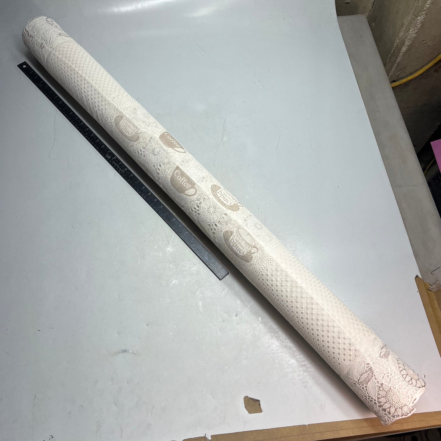 PVC Floral Lace Coffee Mugs Pattern Dinning Table Cloth 54"x60' White/Brown