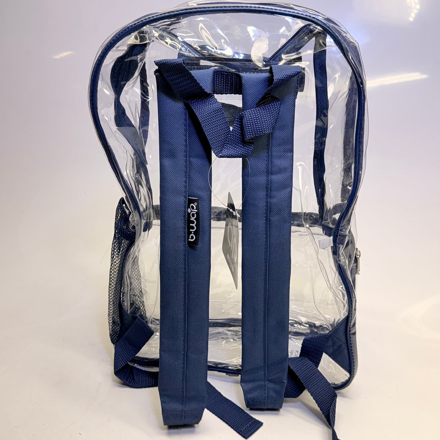 BWAP 17" Clear Plastic Backpack 17" x 12" x 6" Color Blue Navy BP1643