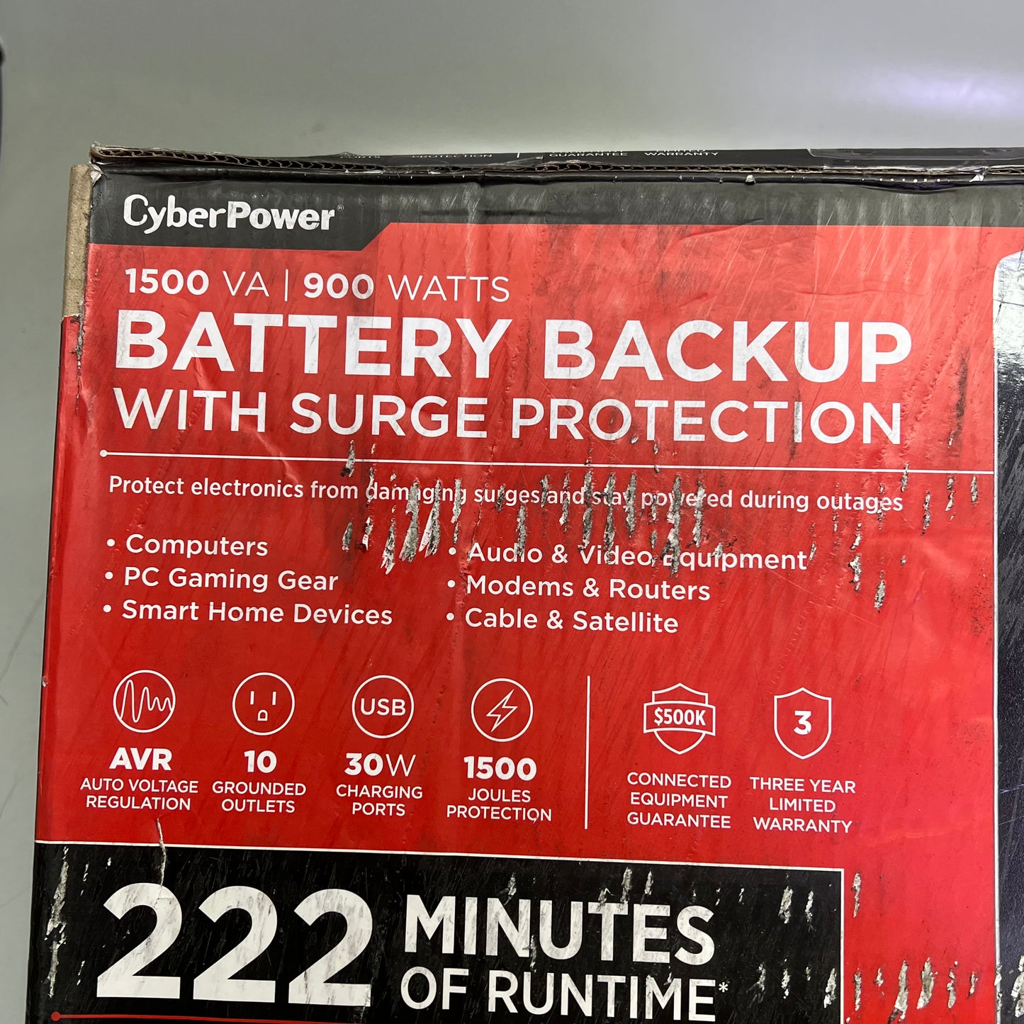 CYBERPOWER Battery Backup W/ Surge Protection 1500 VA 900 W 1705111 (Return)