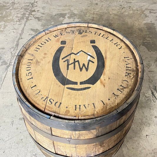 ZA@ HIGH WEST DISTILLERY Wooden Whiskey Barrel  30 Ga 35"x22"x22" Brown (Used)