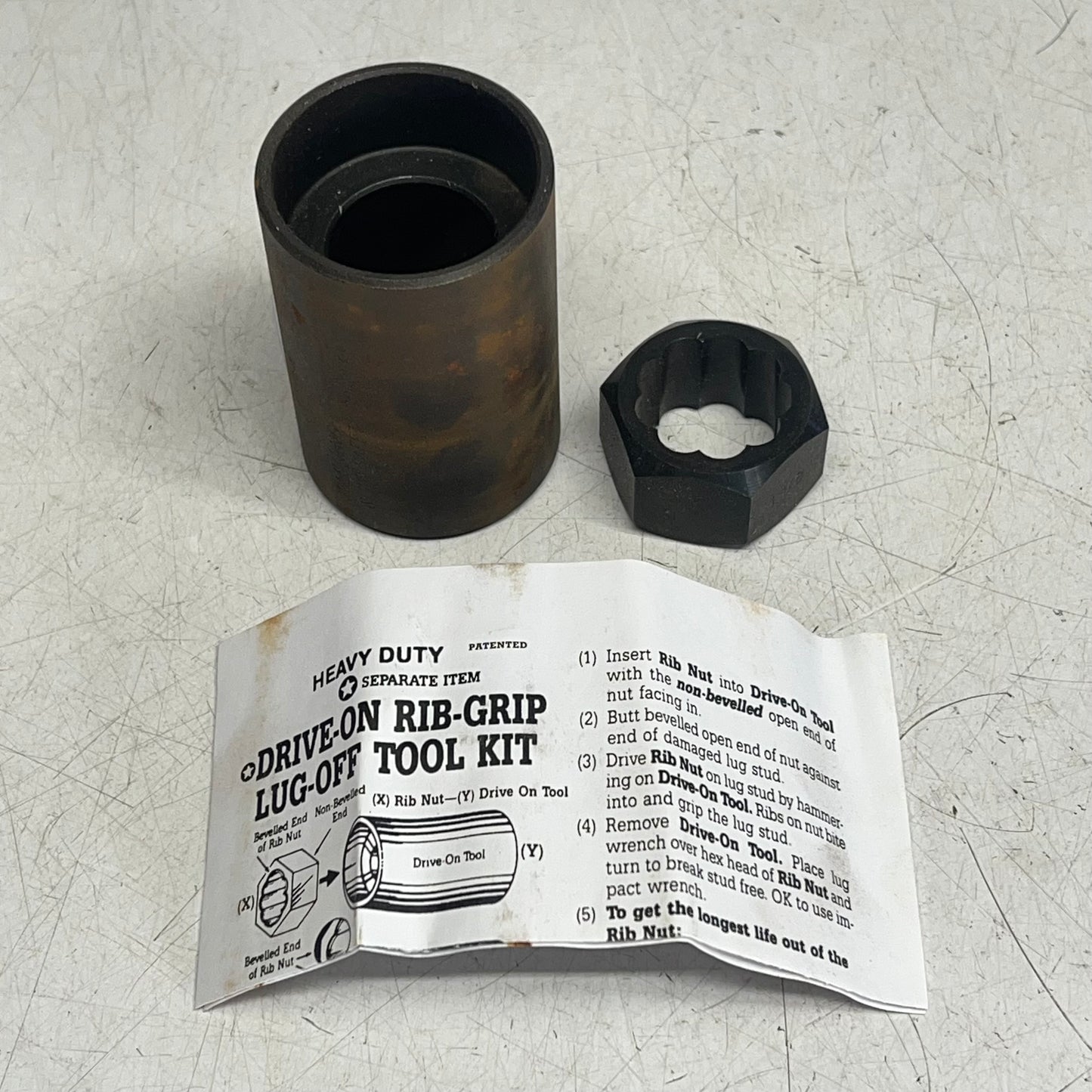 ASCOT Drive On Rib Grip Lug Off Kit  1-1/8" Dia 13/16" Square Head X10-LT20B