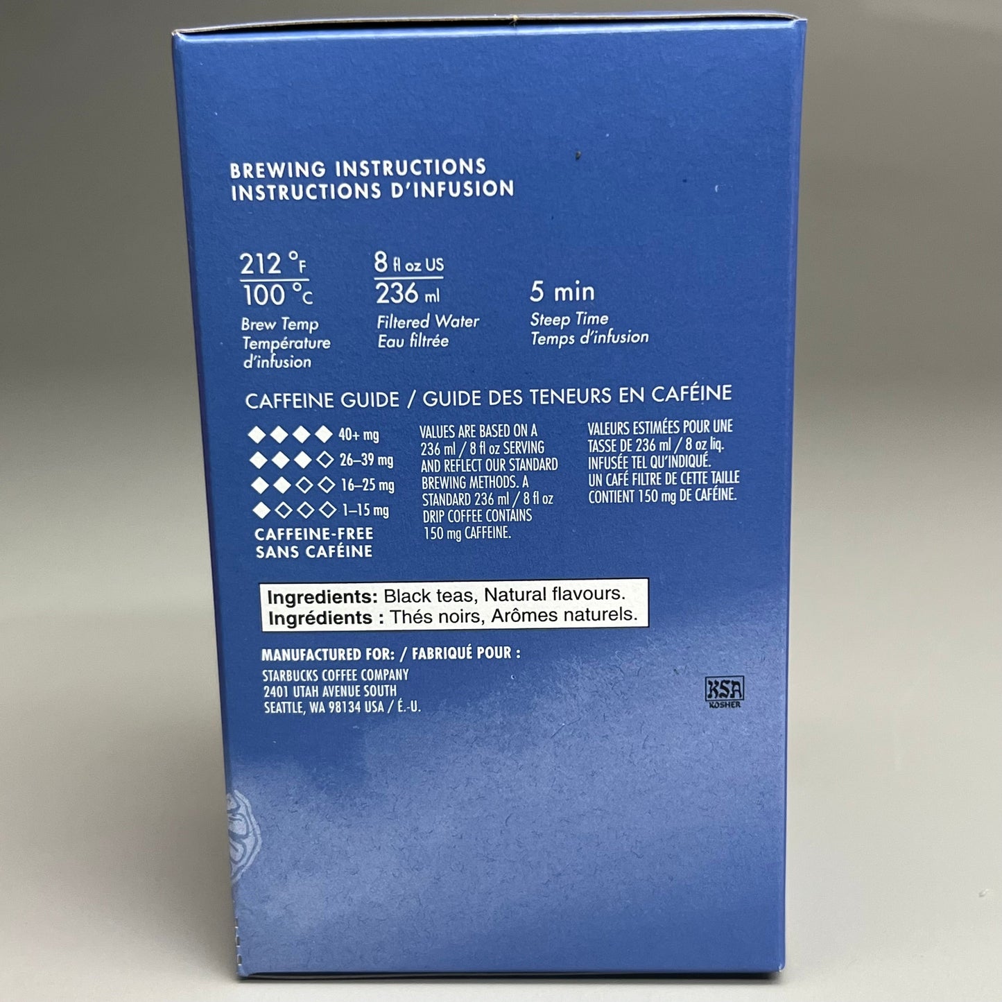 ZA@ STARBUCKS Teavana (16 PACK) 8 Kinds of Assorted Black & Herbal Teas (24 -1.3g bags per Box) BB 03/27 (Damaged)